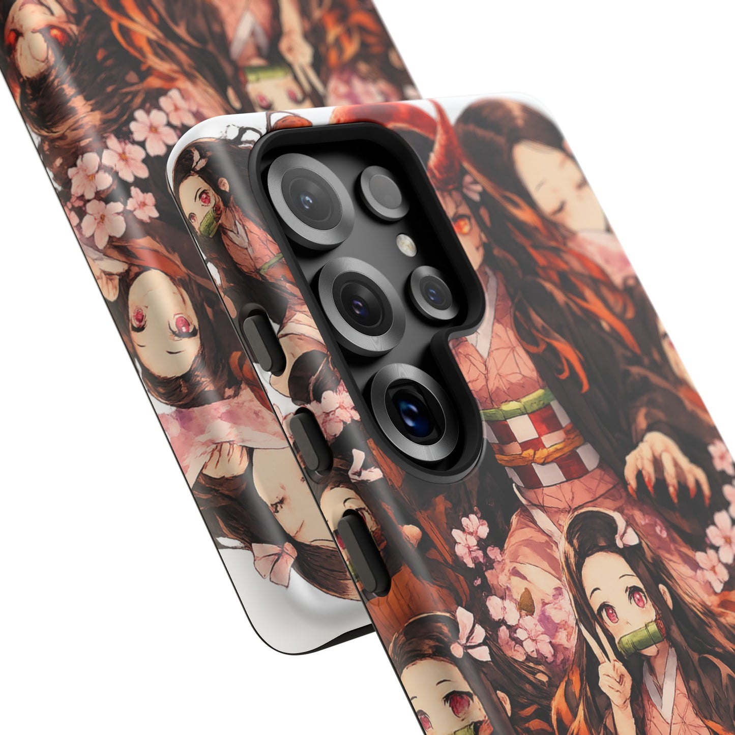 Anime Phone Case — Floral Nezuko Pattern Tough Case
