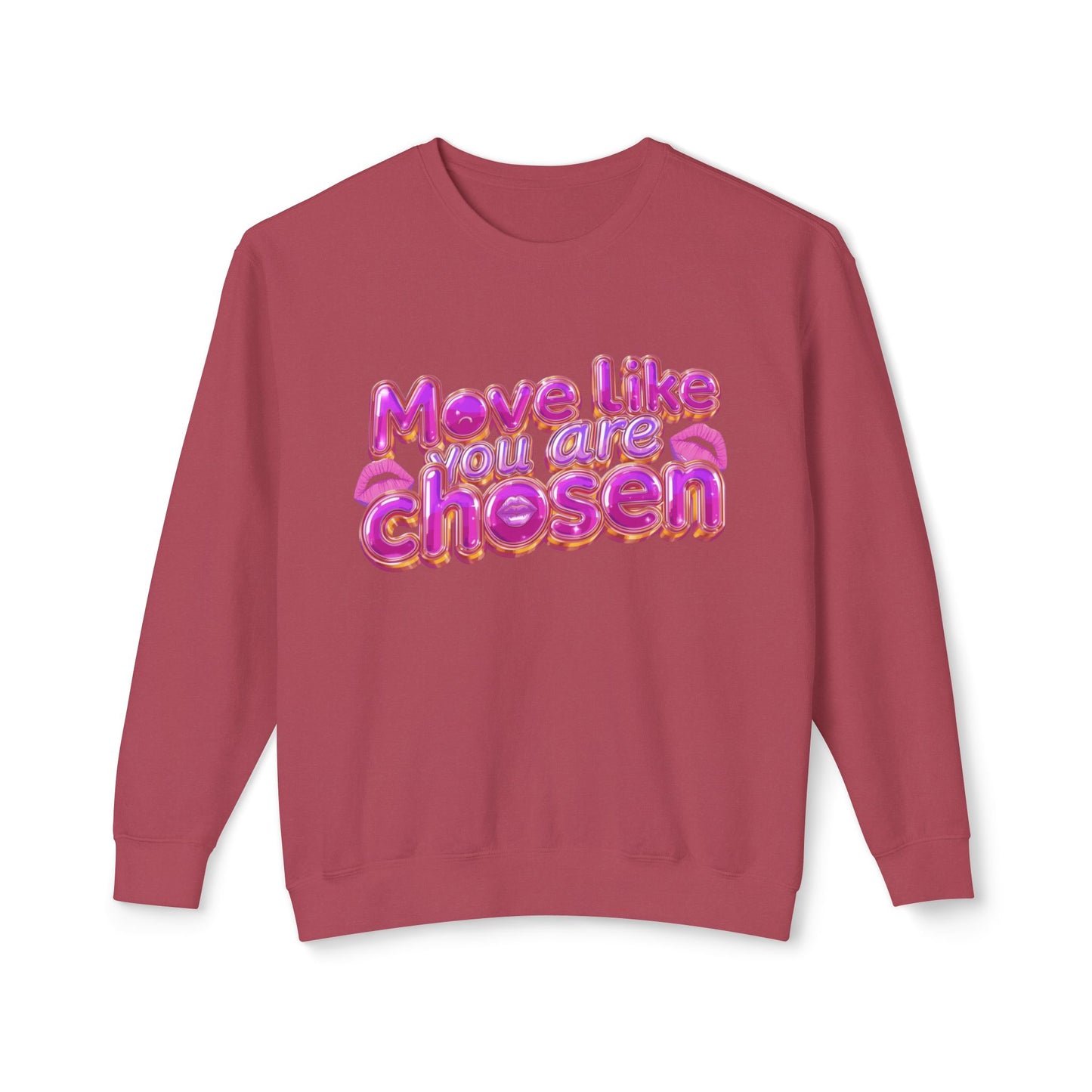 Crewneck Sweatshirt — "Move Like You Are Chosen" Pink Bubble Letter Design