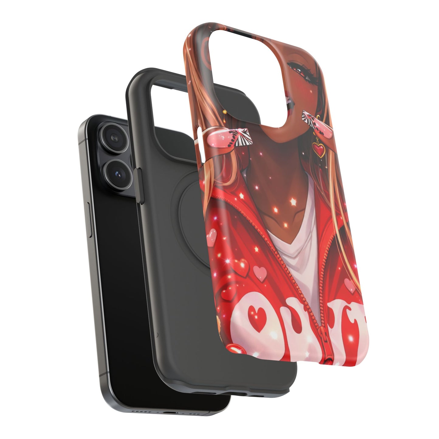 Love Phone Case — Red Heart Jacket Impact-Resistant Case