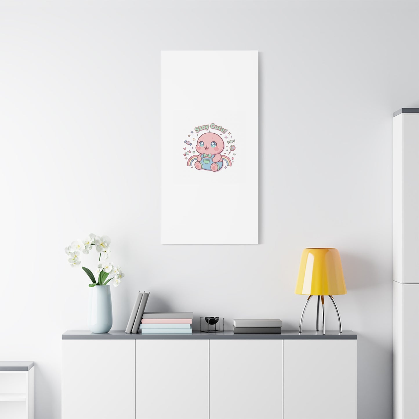 Stay Cute Kawaii Octopus Canvas | Cutecore Pastel, Candy kawaii art