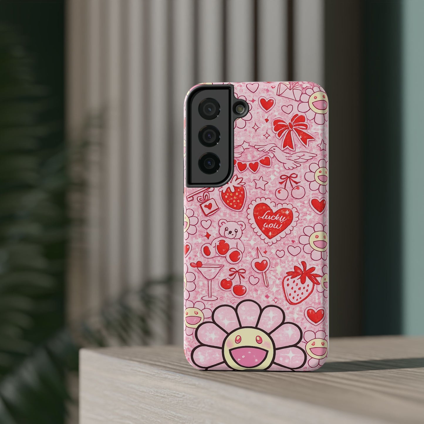Cute Pink Kawaii Floral Phone Case — Impact-Resistant