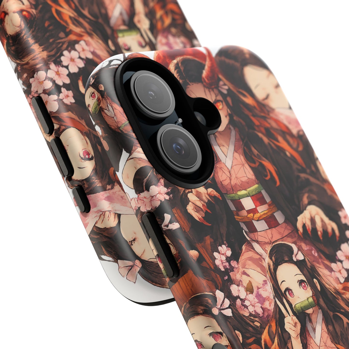Anime Phone Case — Floral Nezuko Pattern Tough Case