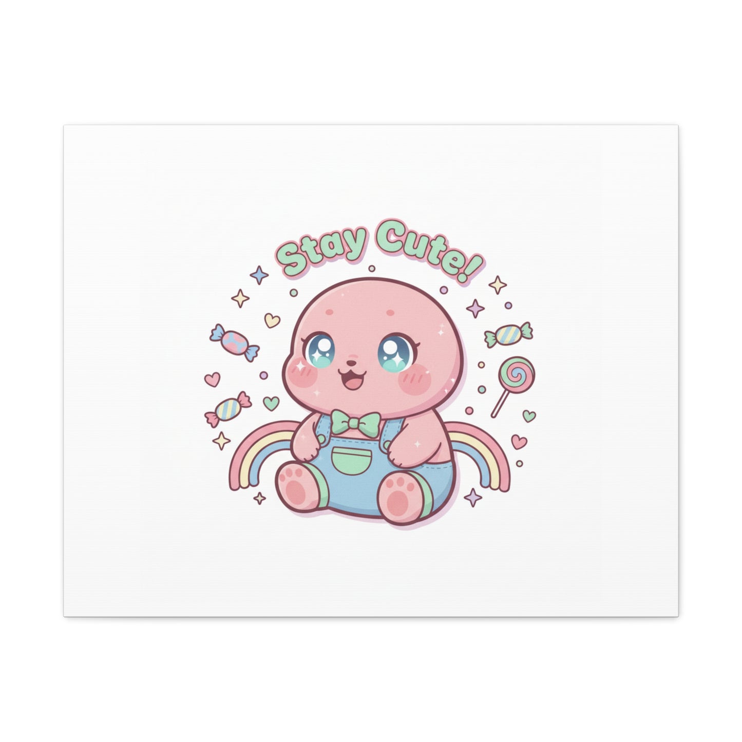Stay Cute Kawaii Octopus Canvas | Cutecore Pastel, Candy kawaii art