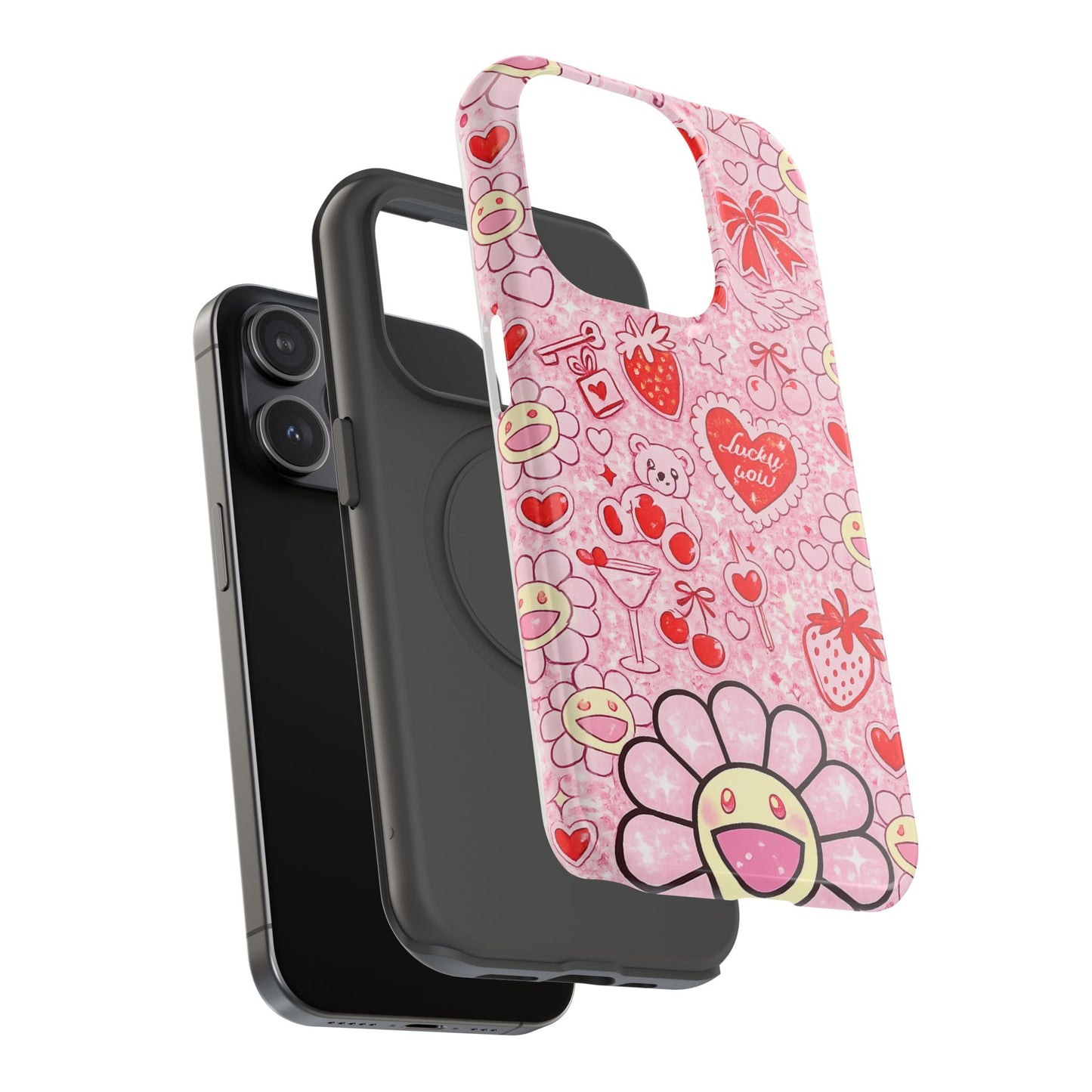 Cute Pink Kawaii Floral Phone Case — Impact-Resistant