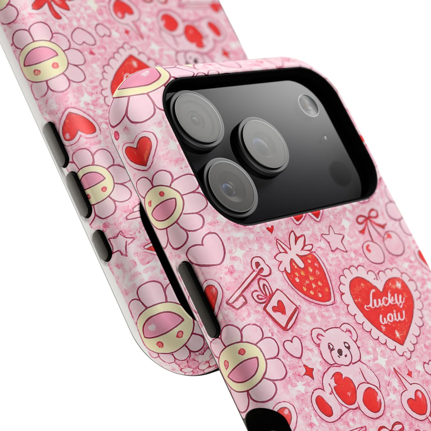 Cute Pink Kawaii Floral Phone Case — Impact-Resistant