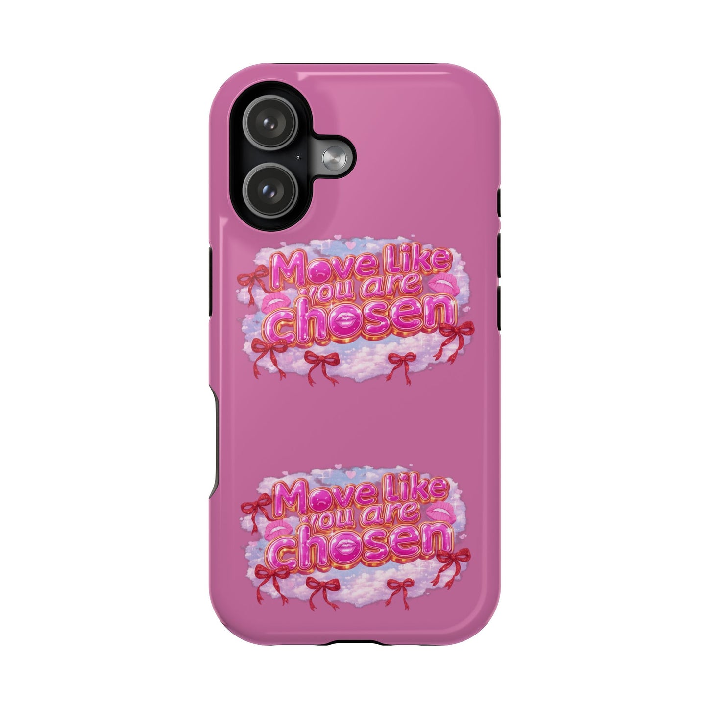 Impact-Resistant Phone Case — “Move Like You Are Chosen” Pink Floral Design