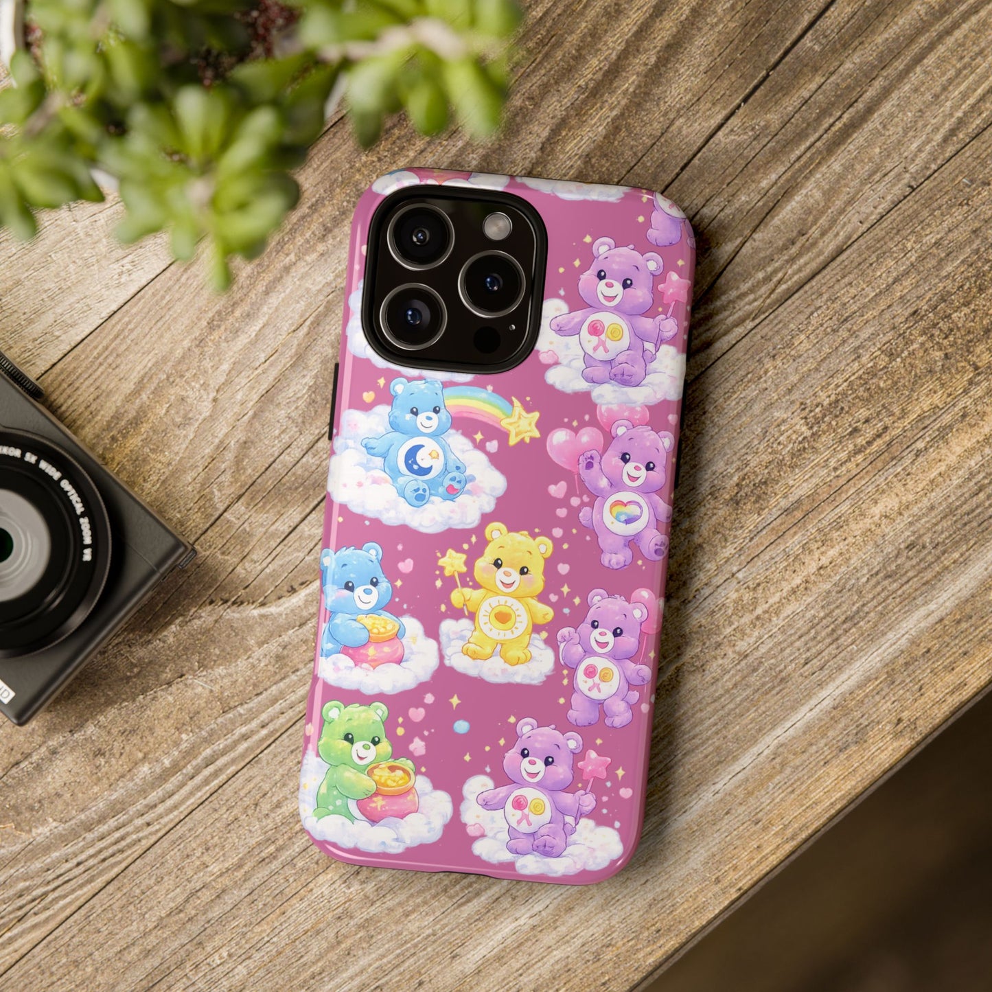 Cute Care Bears Tough Phone Case – Colorful Cloud Pattern, 'Tough Cases'