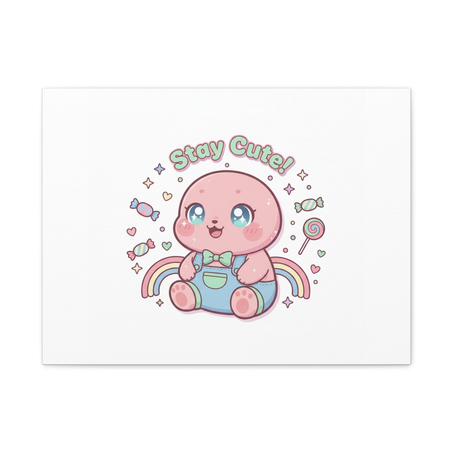 Stay Cute Kawaii Octopus Canvas | Cutecore Pastel, Candy kawaii art