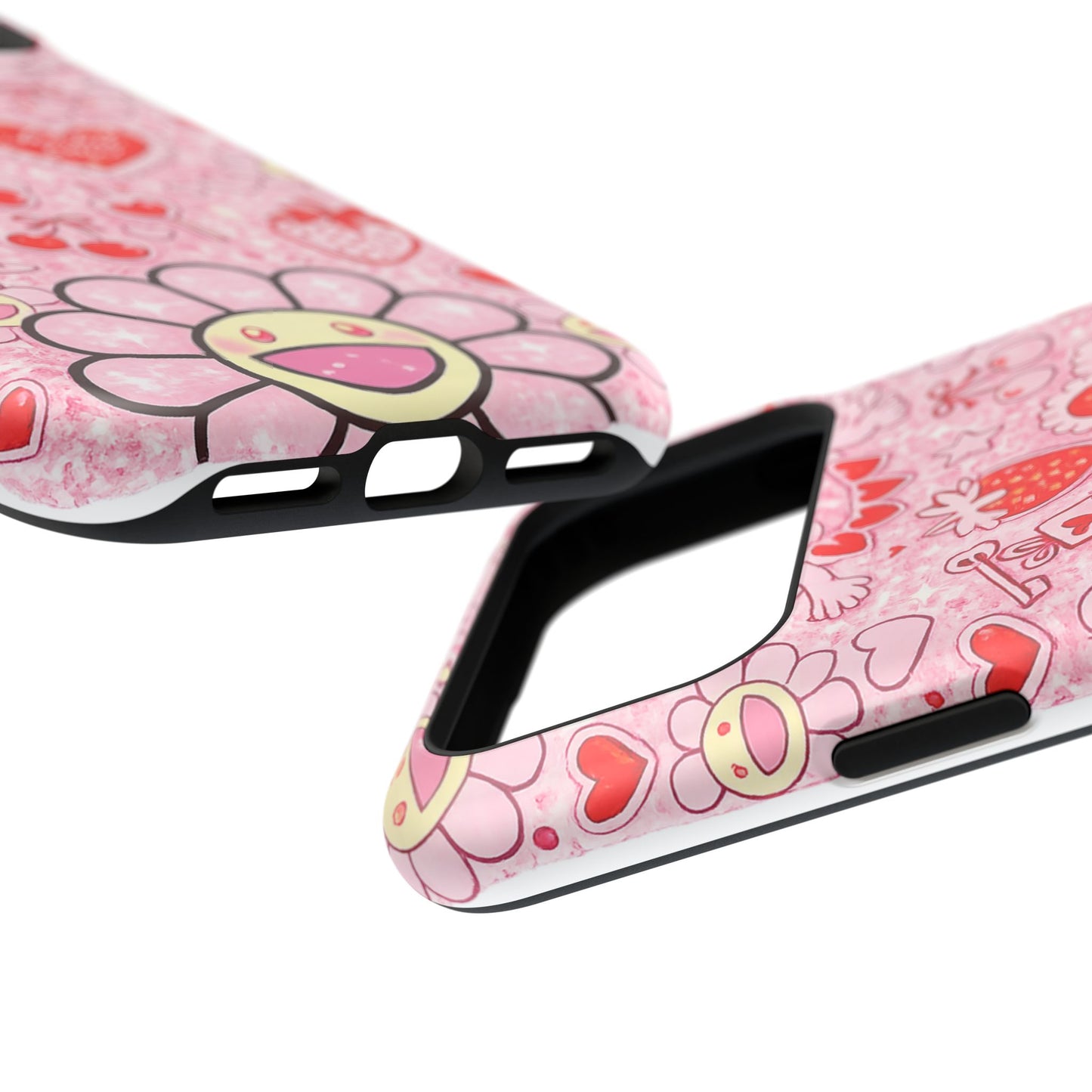 Cute Pink Kawaii Floral Phone Case — Impact-Resistant