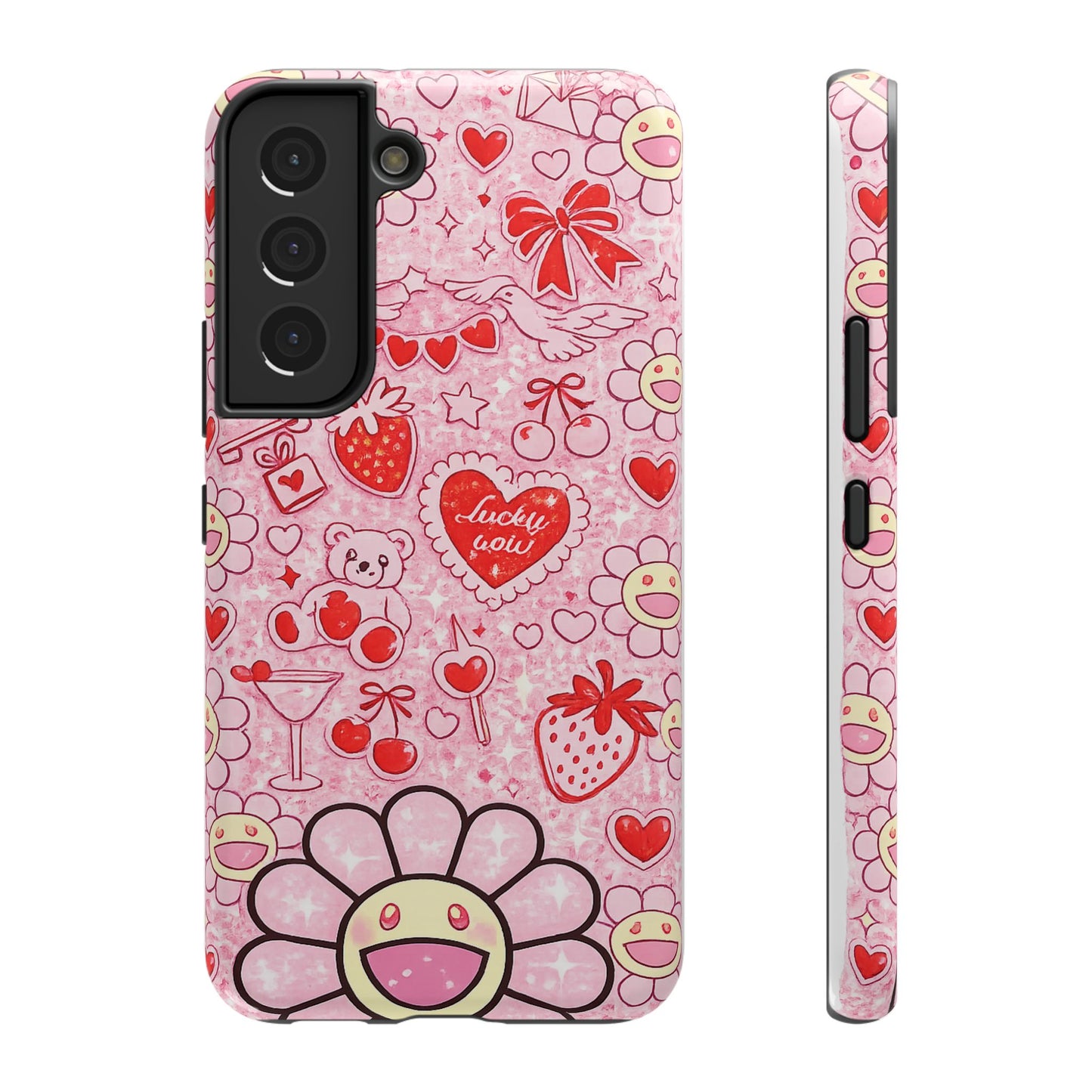 Cute Pink Kawaii Floral Phone Case — Impact-Resistant