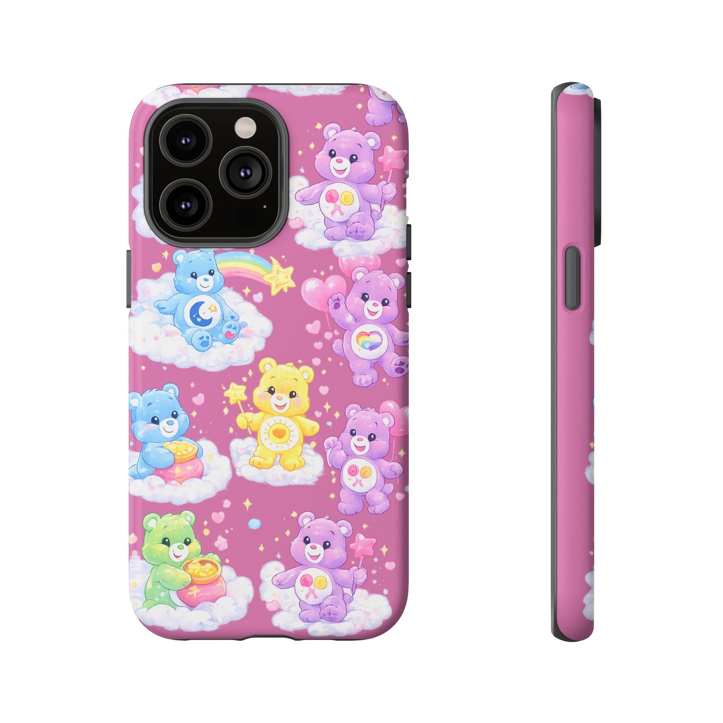 Cute Care Bears Tough Phone Case – Colorful Cloud Pattern, 'Tough Cases'
