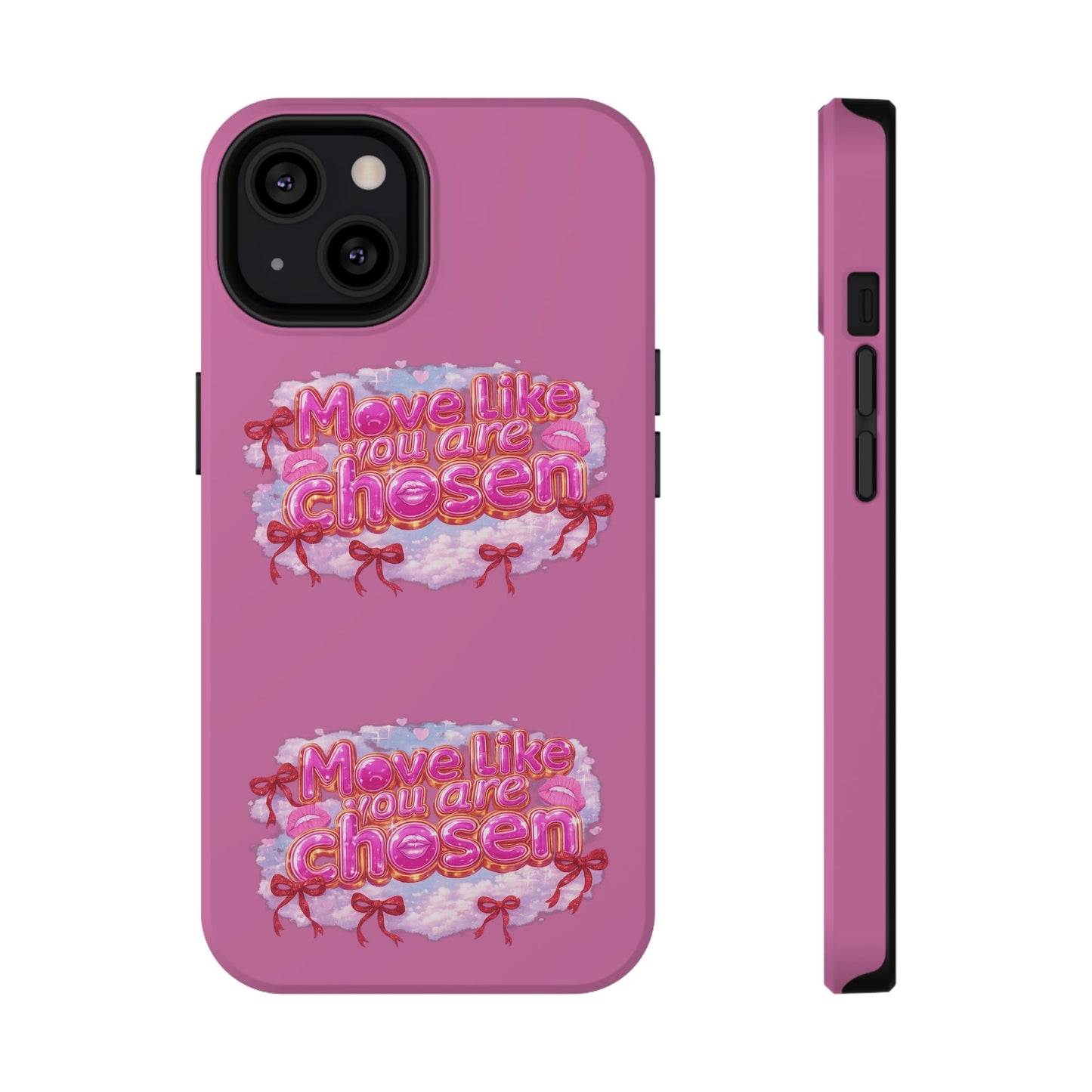 Impact-Resistant Phone Case — “Move Like You Are Chosen” Pink Floral Design