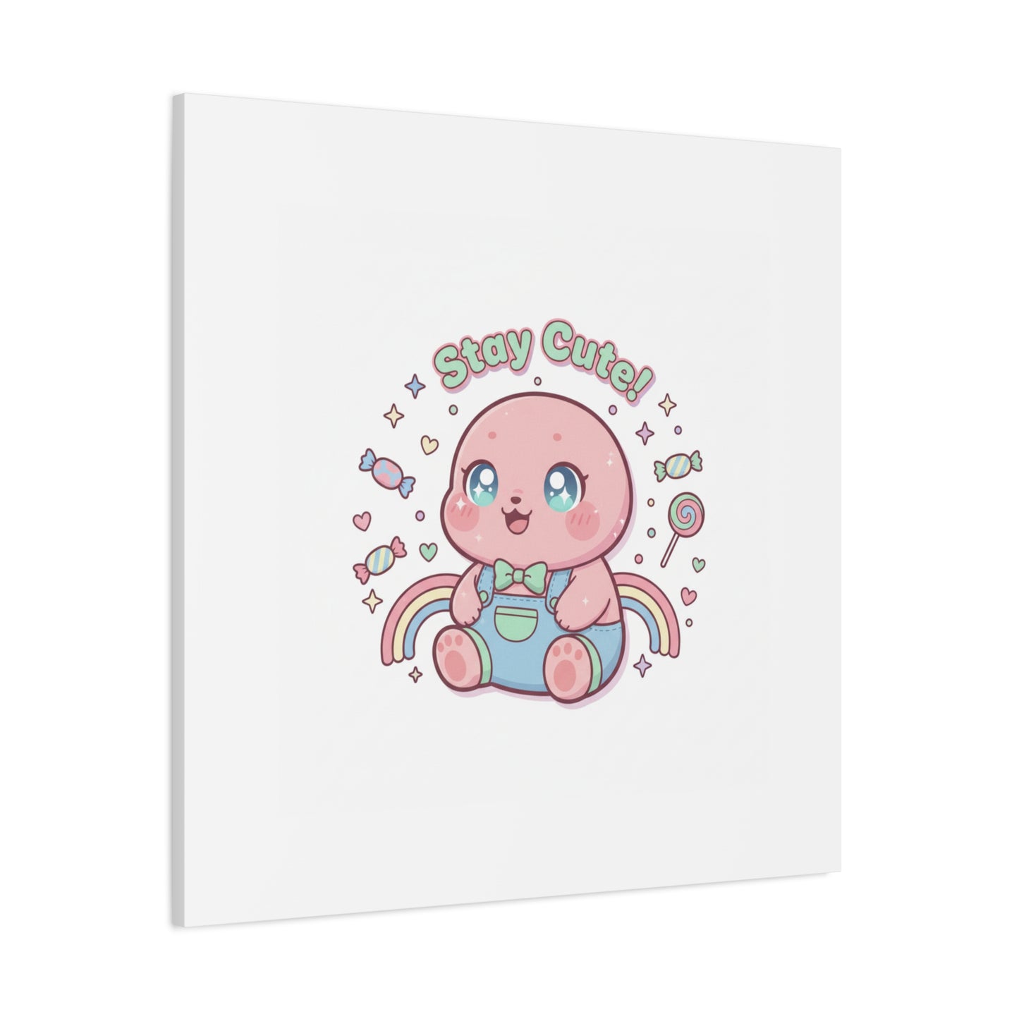 Stay Cute Kawaii Octopus Canvas | Cutecore Pastel, Candy kawaii art
