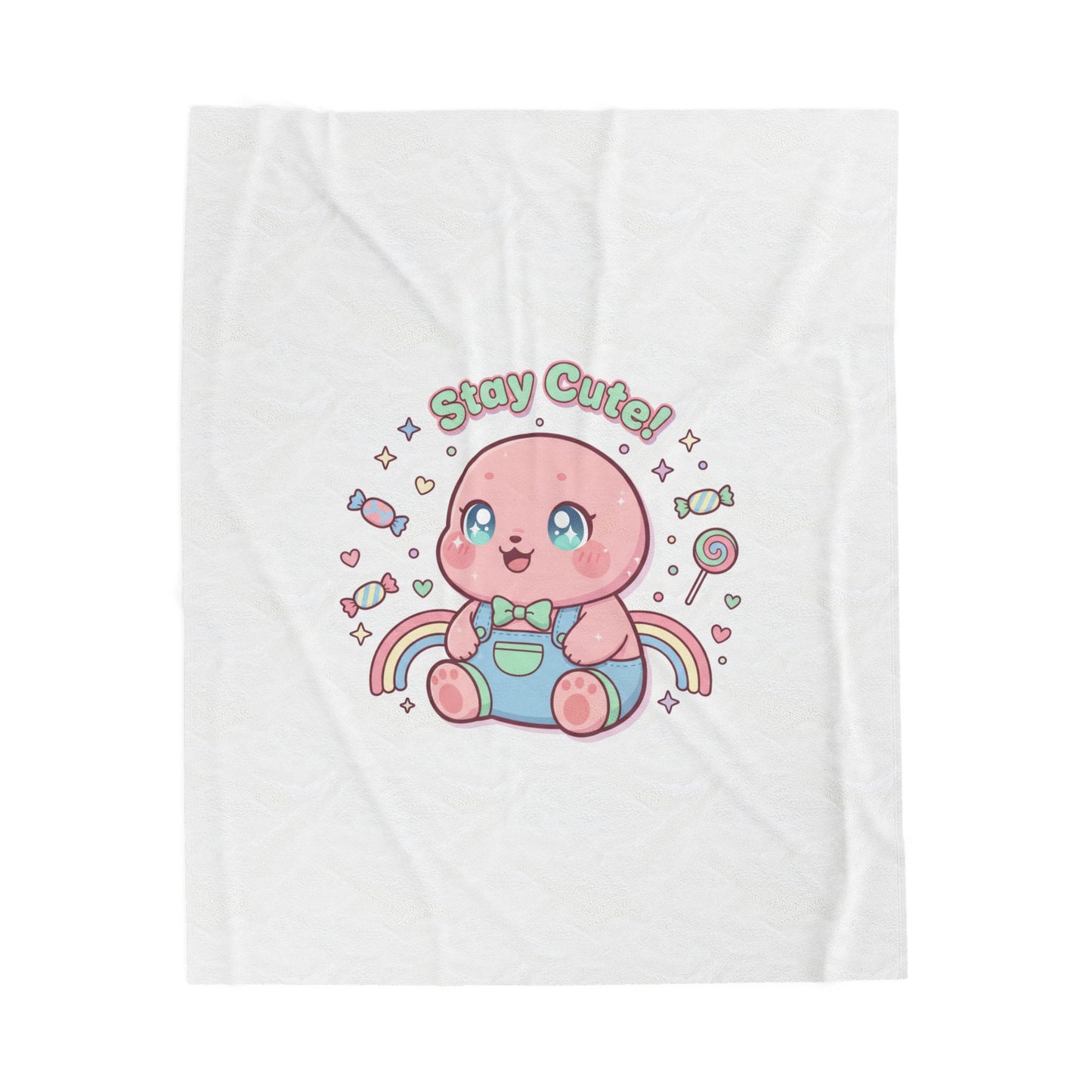 Stay Cute Kawaii Plush Blanket | Pastel Candycore, Y2K Cute Aesthetic