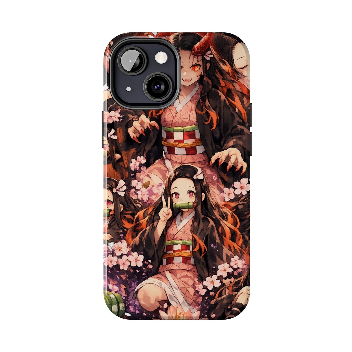 Phone Case — Nezuko Kamado Floral Tough Phone Case