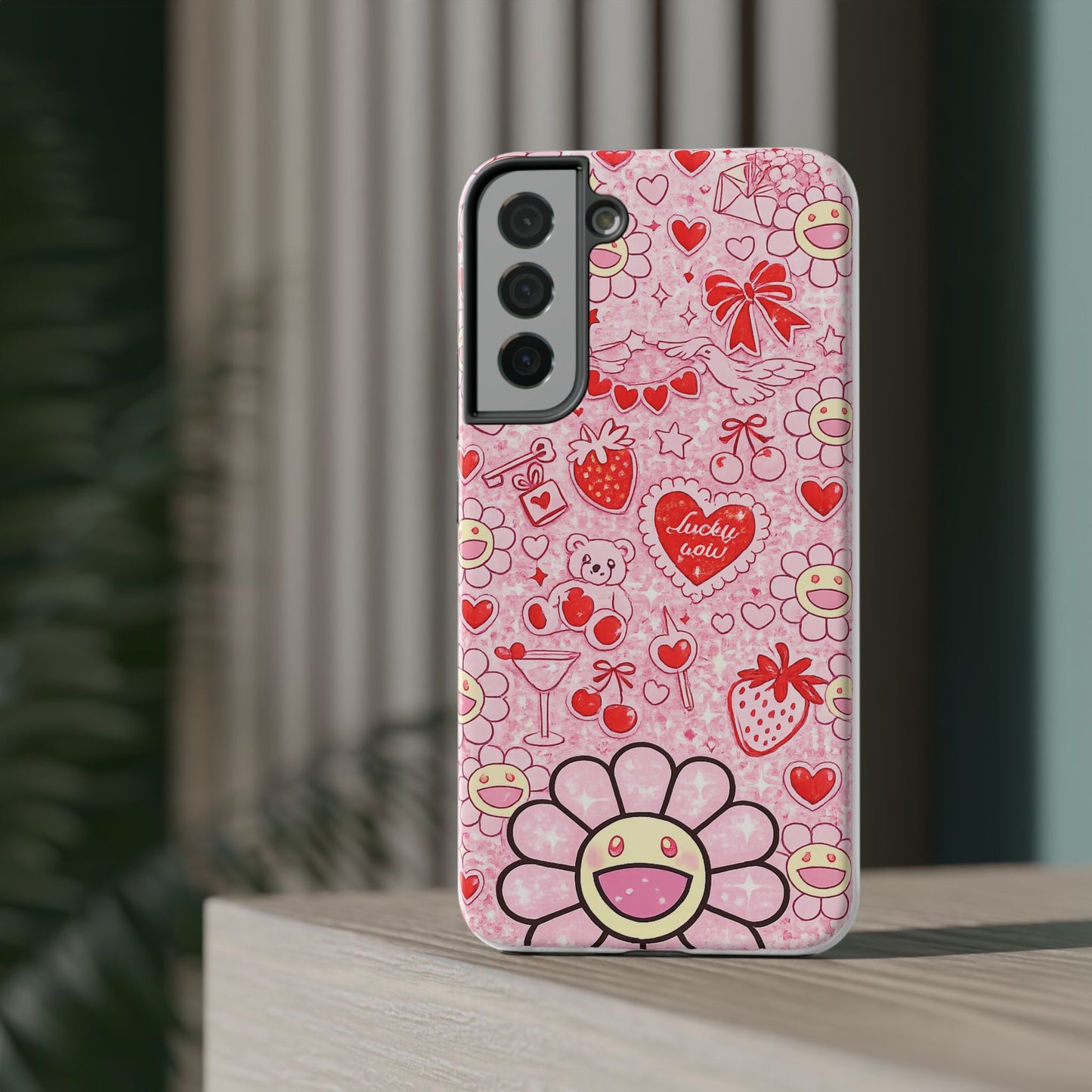 Cute Pink Kawaii Floral Phone Case — Impact-Resistant