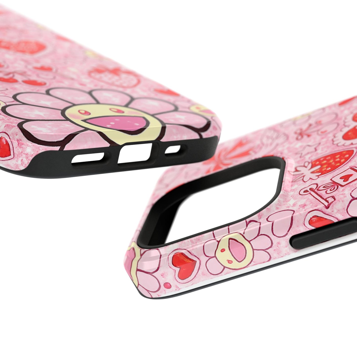 Cute Pink Kawaii Floral Phone Case — Impact-Resistant