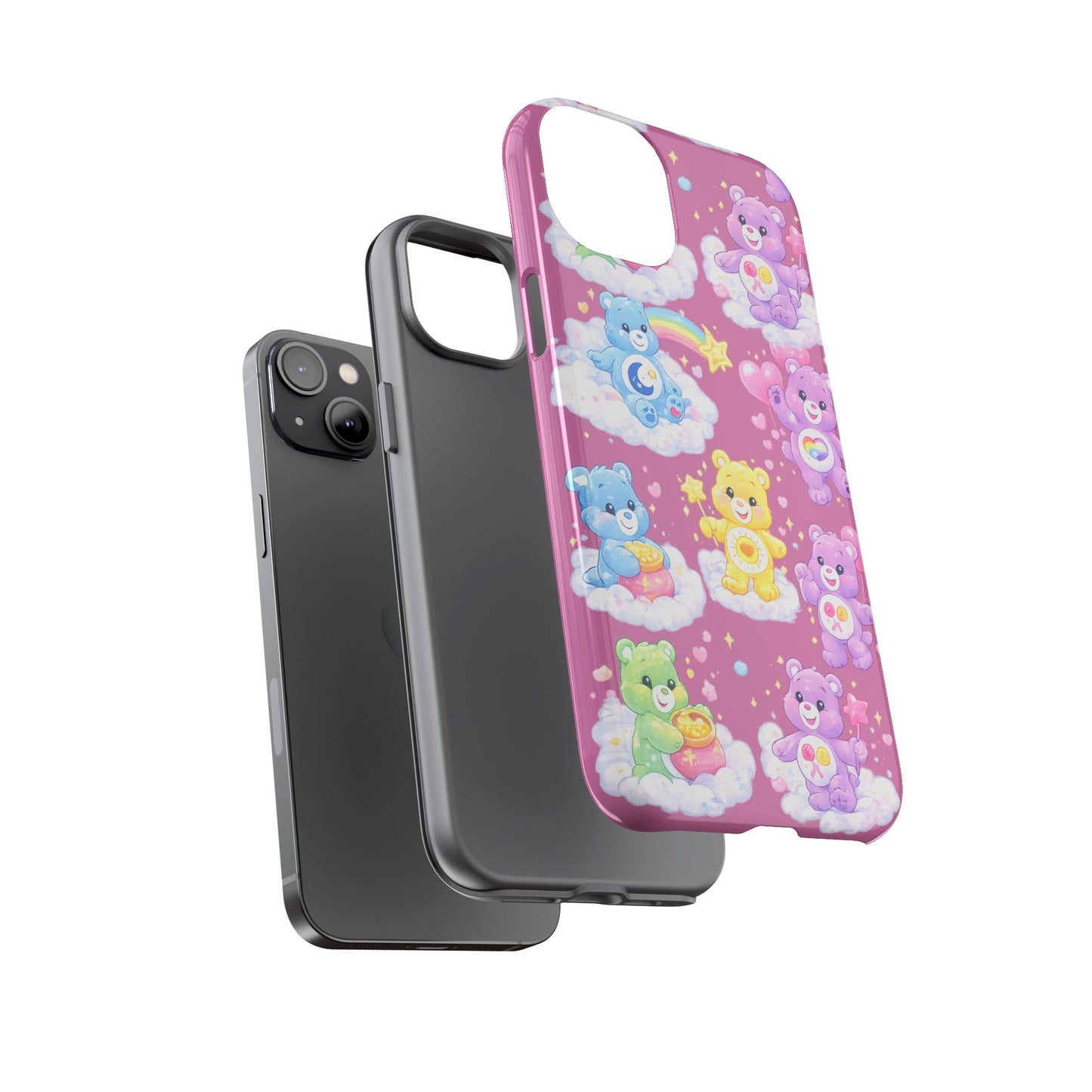 Cute Care Bears Tough Phone Case – Colorful Cloud Pattern, 'Tough Cases'