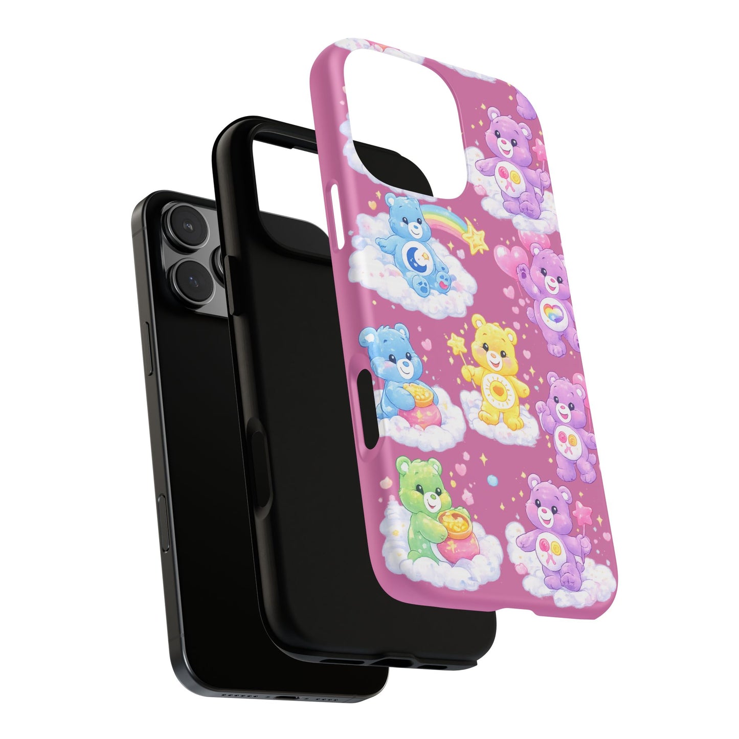Cute Care Bears Tough Phone Case – Colorful Cloud Pattern, 'Tough Cases'