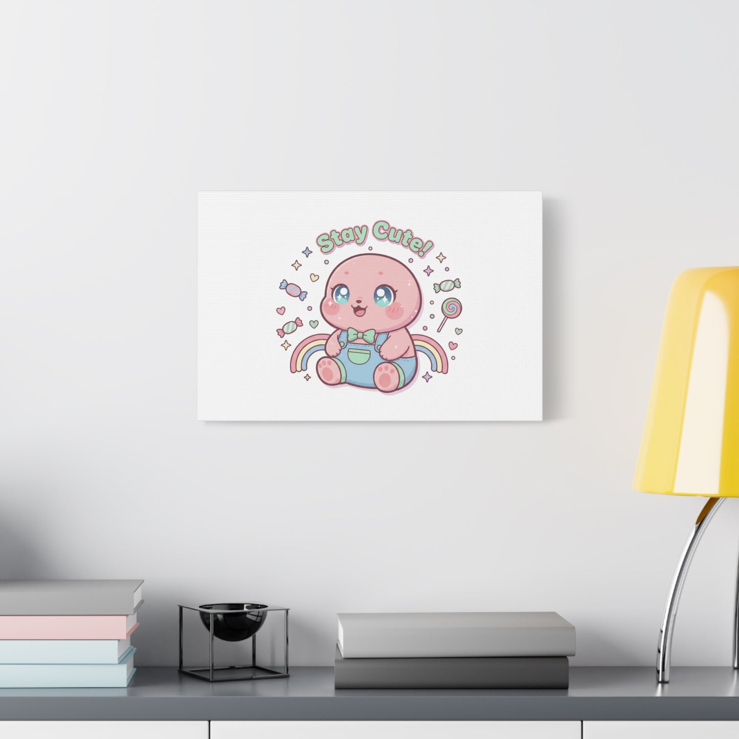 Stay Cute Kawaii Octopus Canvas | Cutecore Pastel, Candy kawaii art