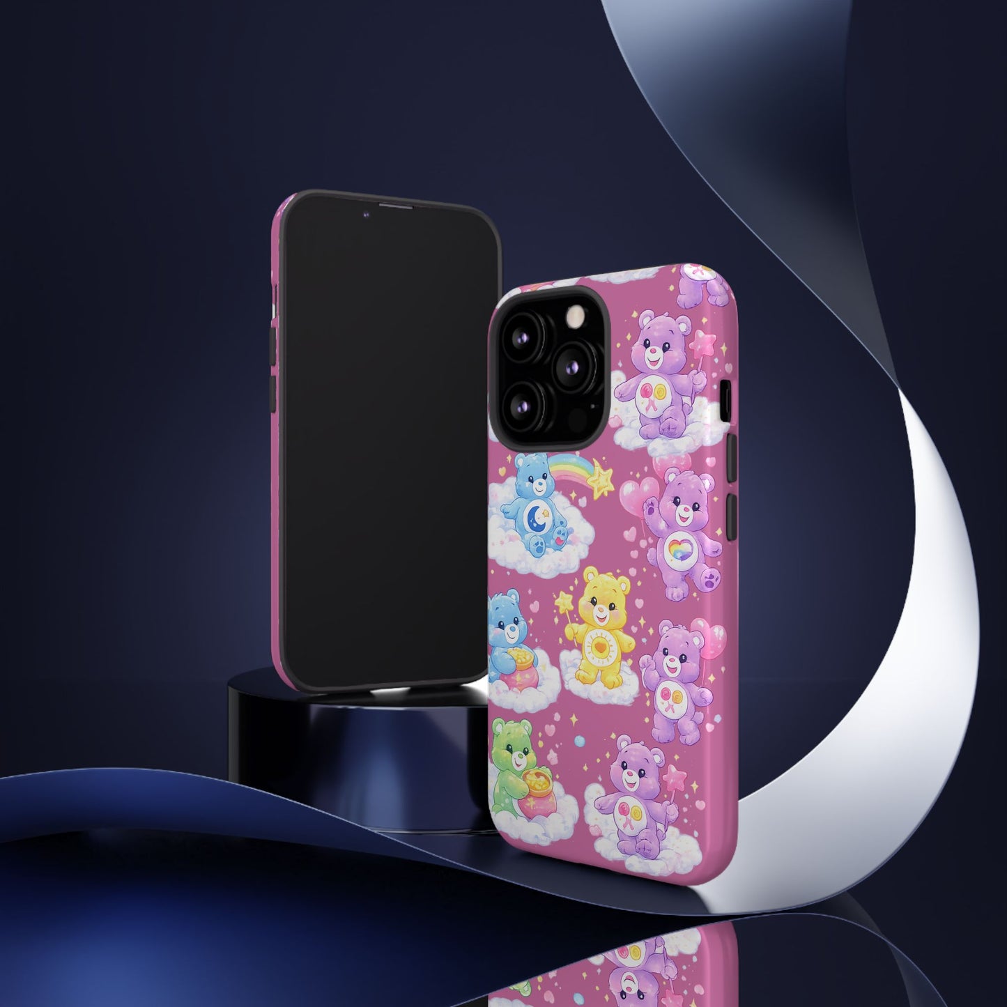 Cute Care Bears Tough Phone Case – Colorful Cloud Pattern, 'Tough Cases'