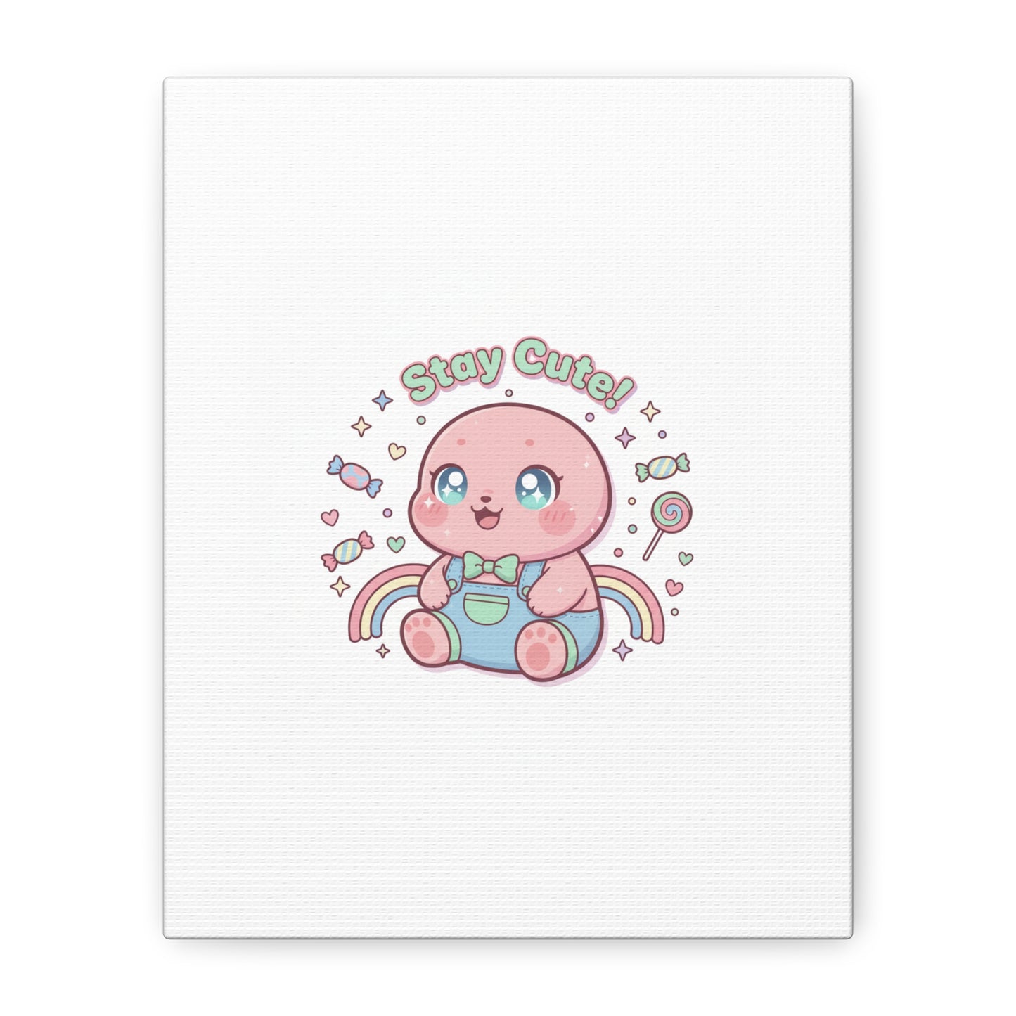 Stay Cute Kawaii Octopus Canvas | Cutecore Pastel, Candy kawaii art