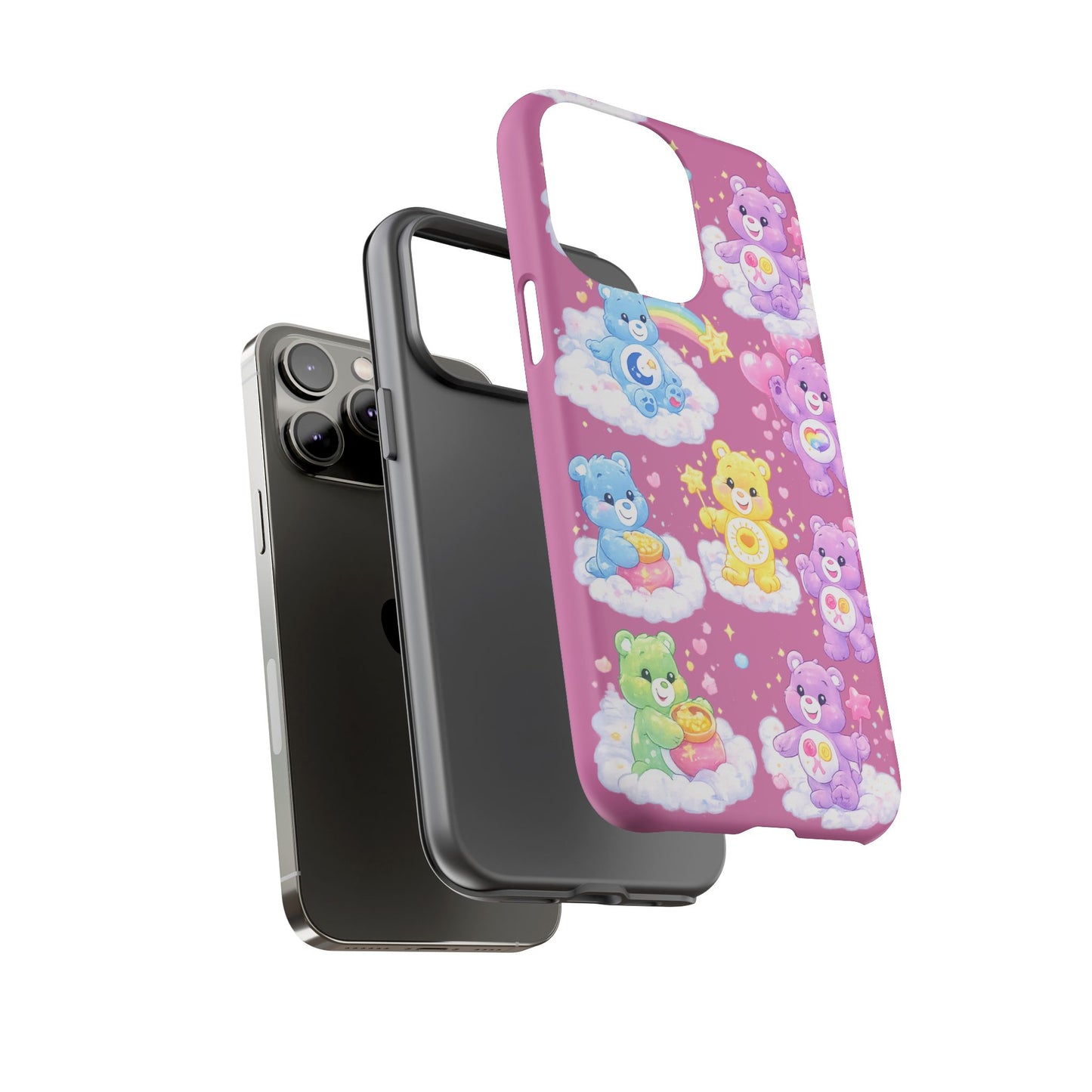 Cute Care Bears Tough Phone Case – Colorful Cloud Pattern, 'Tough Cases'