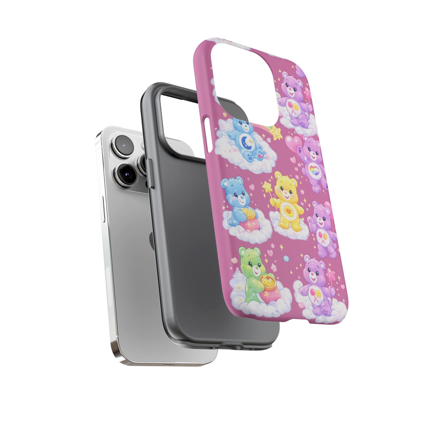 Cute Care Bears Tough Phone Case – Colorful Cloud Pattern, 'Tough Cases'