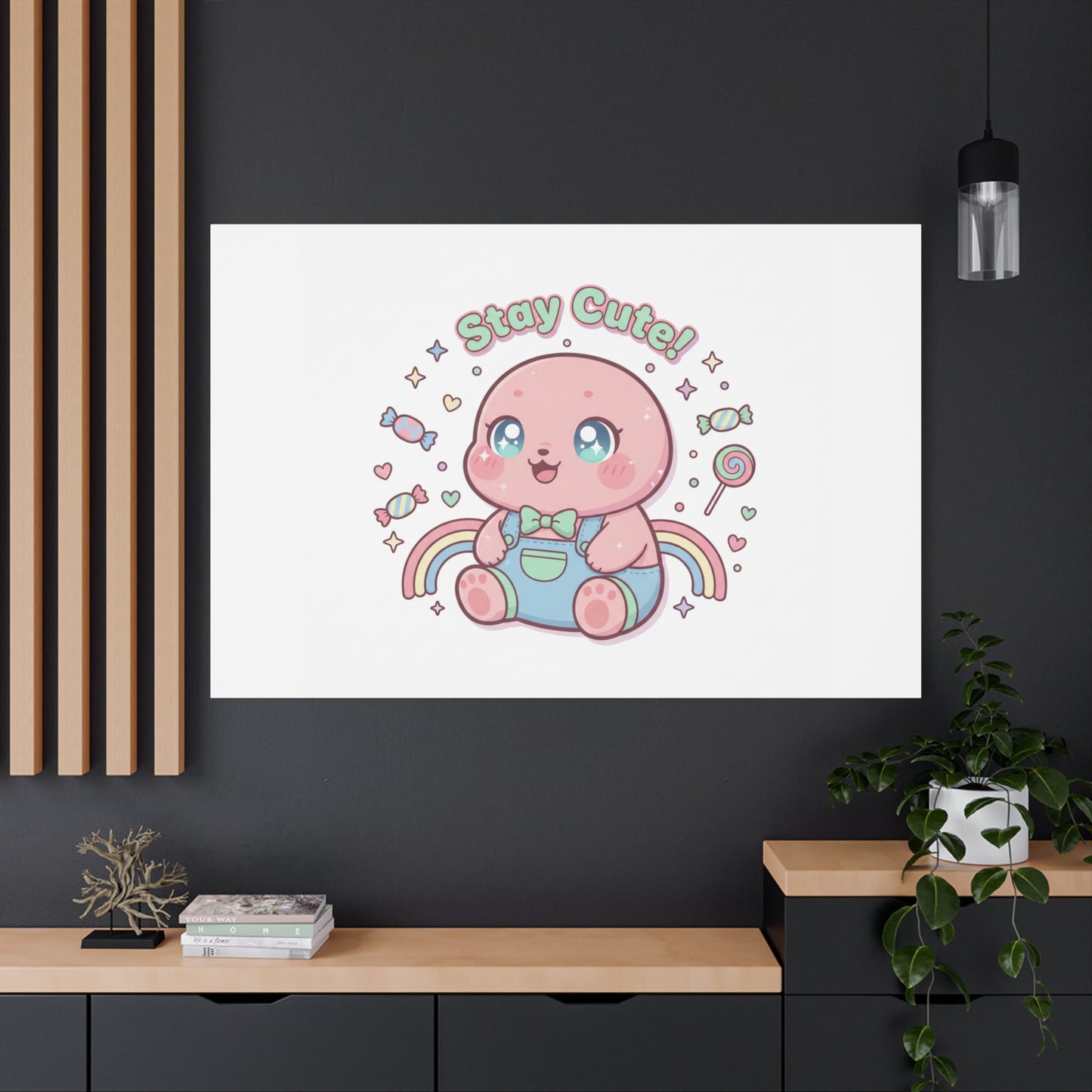 Stay Cute Kawaii Octopus Canvas | Cutecore Pastel, Candy kawaii art