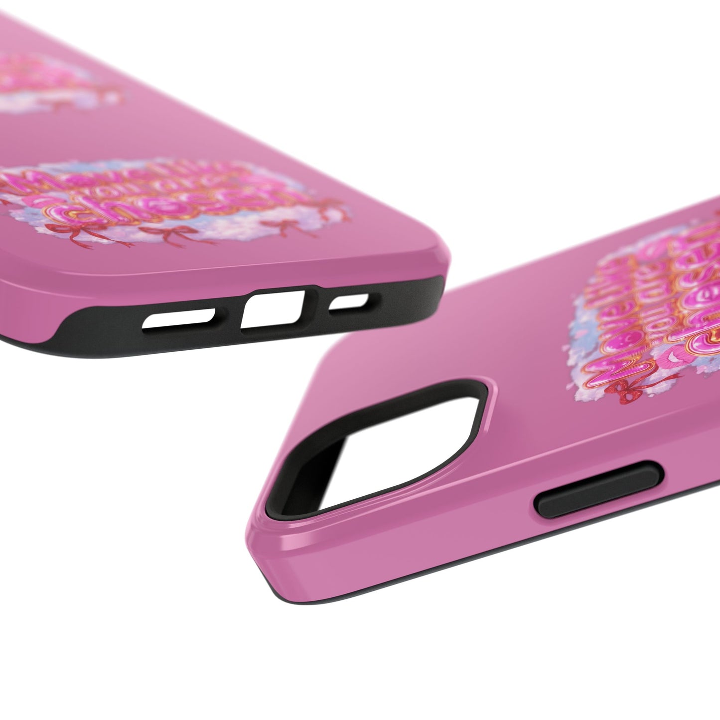 Impact-Resistant Phone Case — “Move Like You Are Chosen” Pink Floral Design