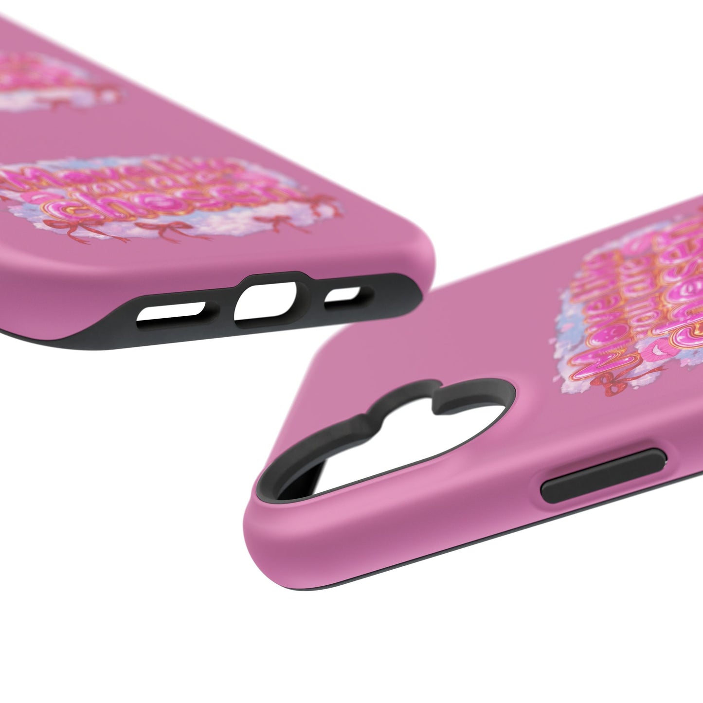 Impact-Resistant Phone Case — “Move Like You Are Chosen” Pink Floral Design