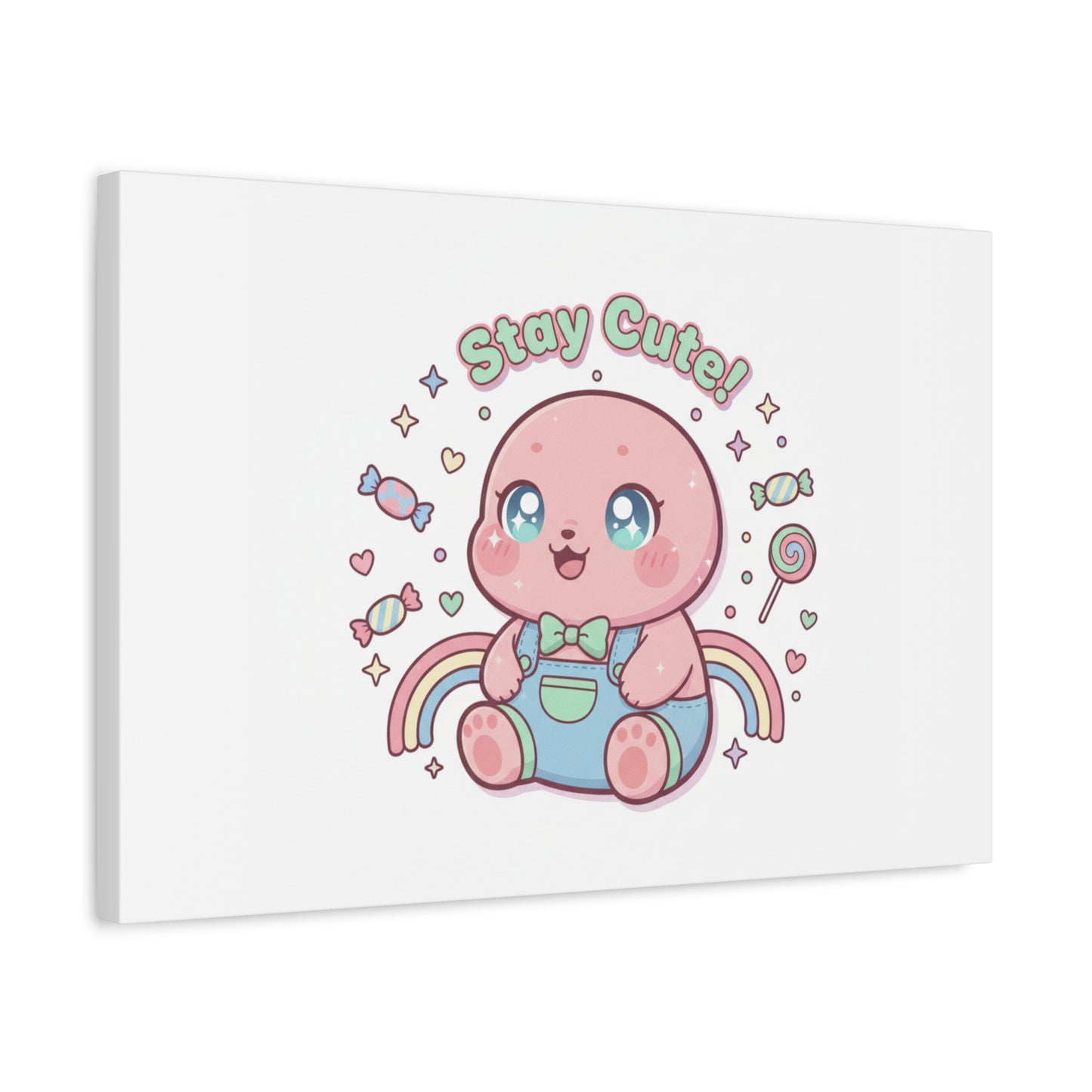 Stay Cute Kawaii Octopus Canvas | Cutecore Pastel, Candy kawaii art