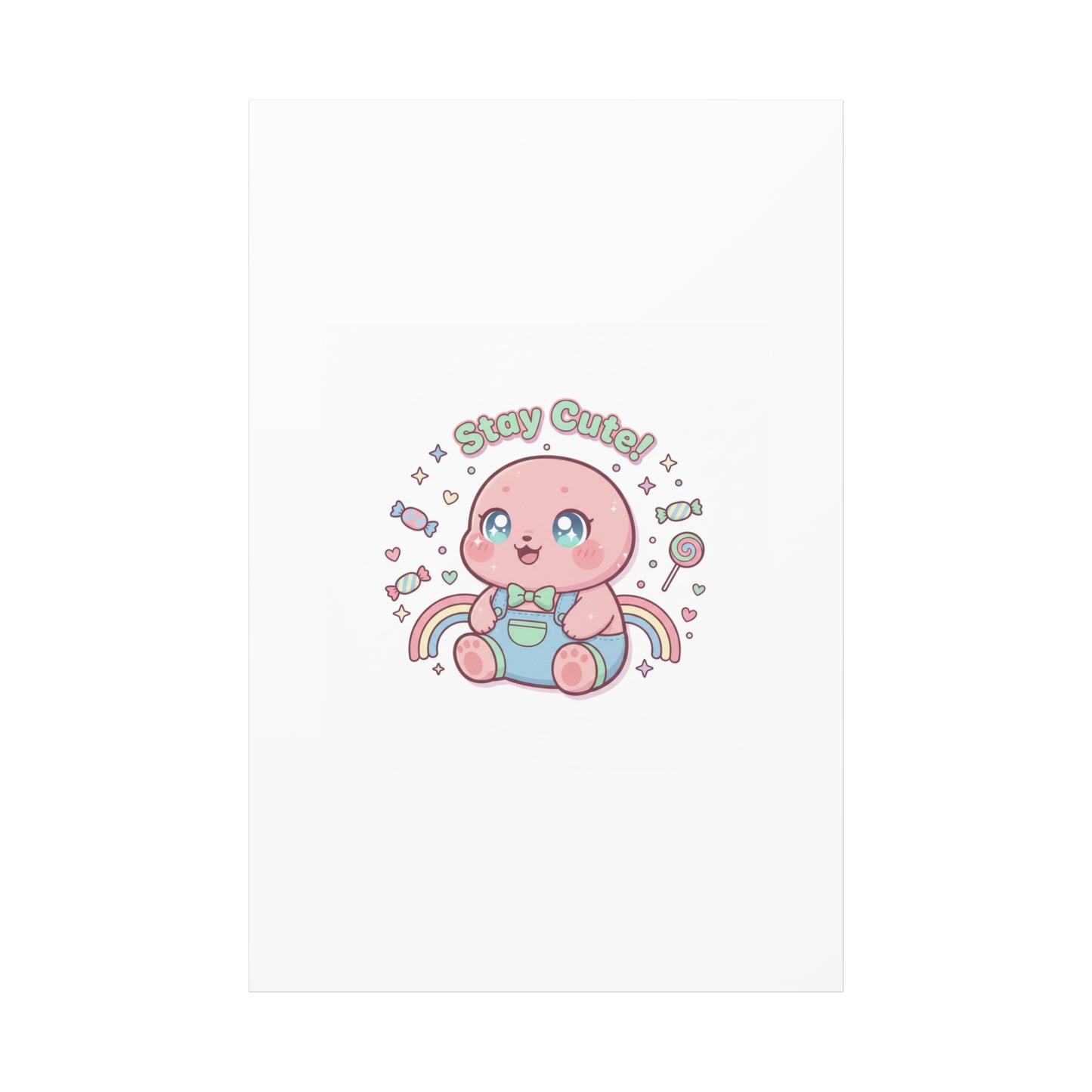 Stay Cute Kawaii Octopus Canvas | Cutecore Pastel, Candy kawaii art