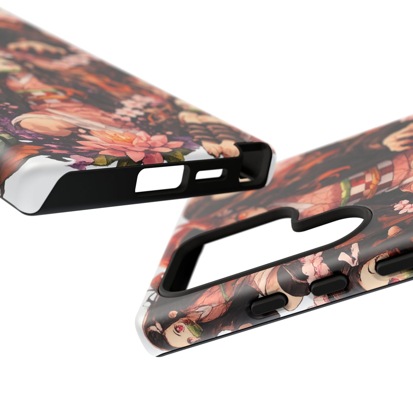 Anime Phone Case — Floral Nezuko Pattern Tough Case