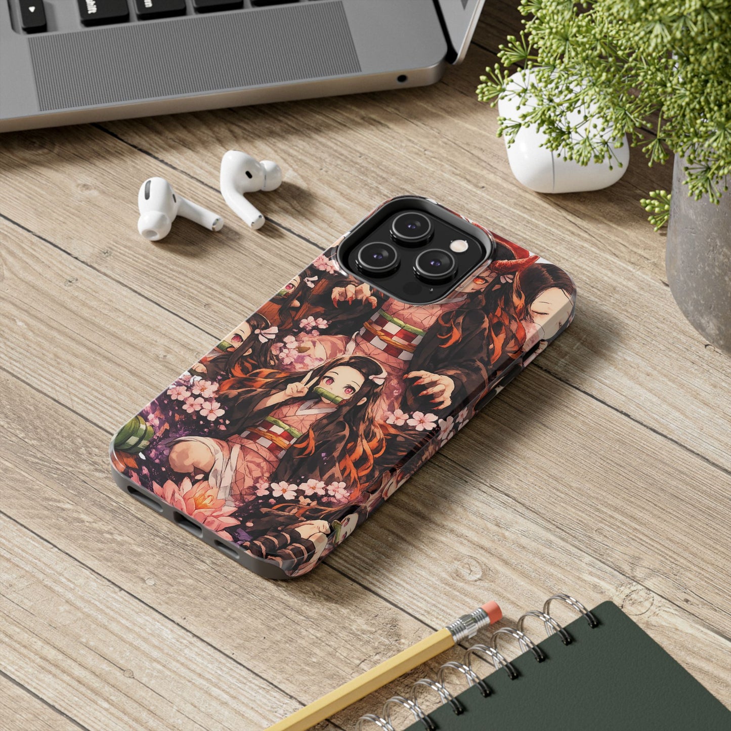 Phone Case — Nezuko Kamado Floral Tough Phone Case