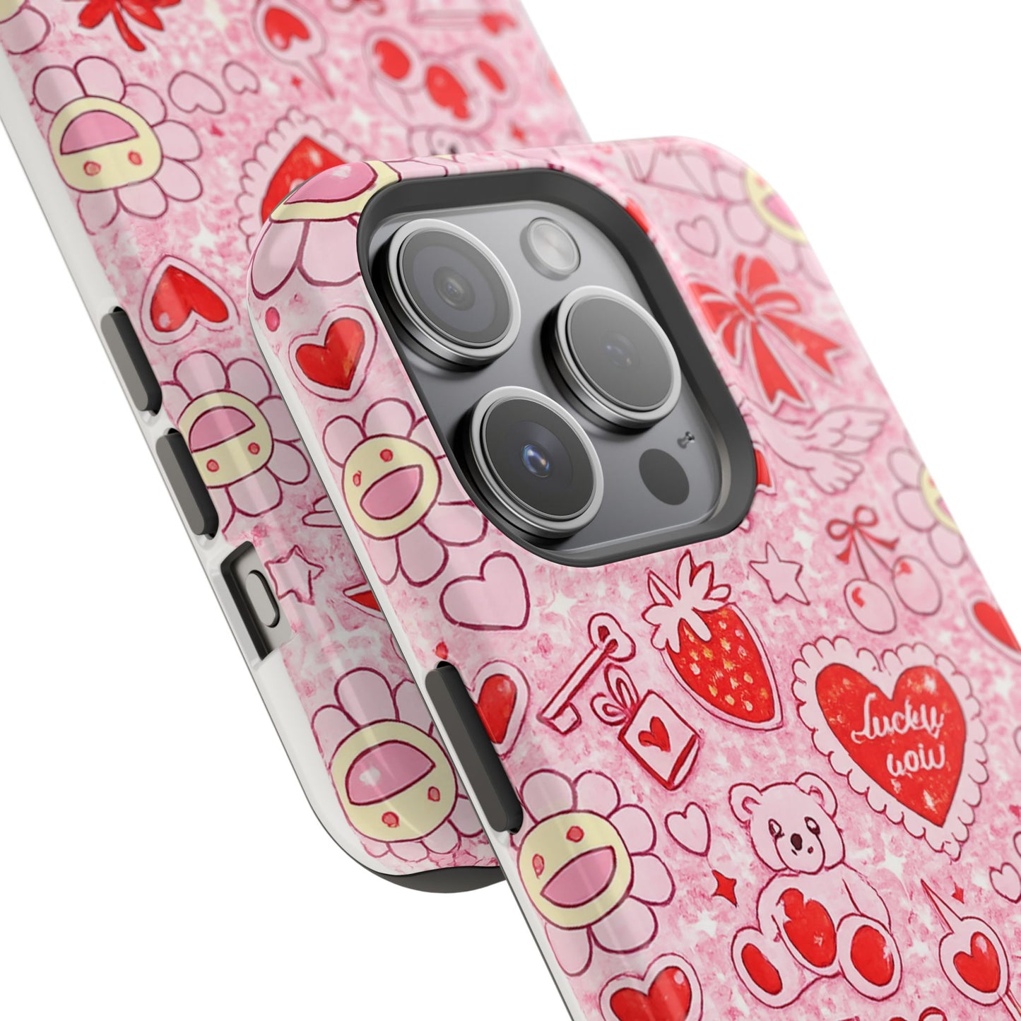 Cute Pink Kawaii Floral Phone Case — Impact-Resistant