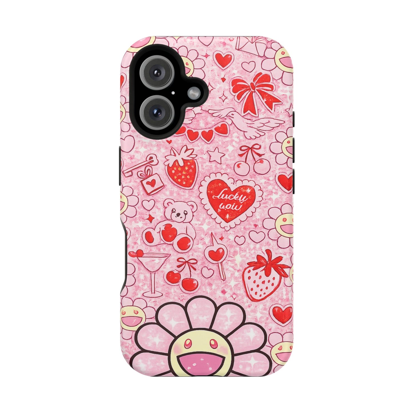 Cute Pink Kawaii Floral Phone Case — Impact-Resistant