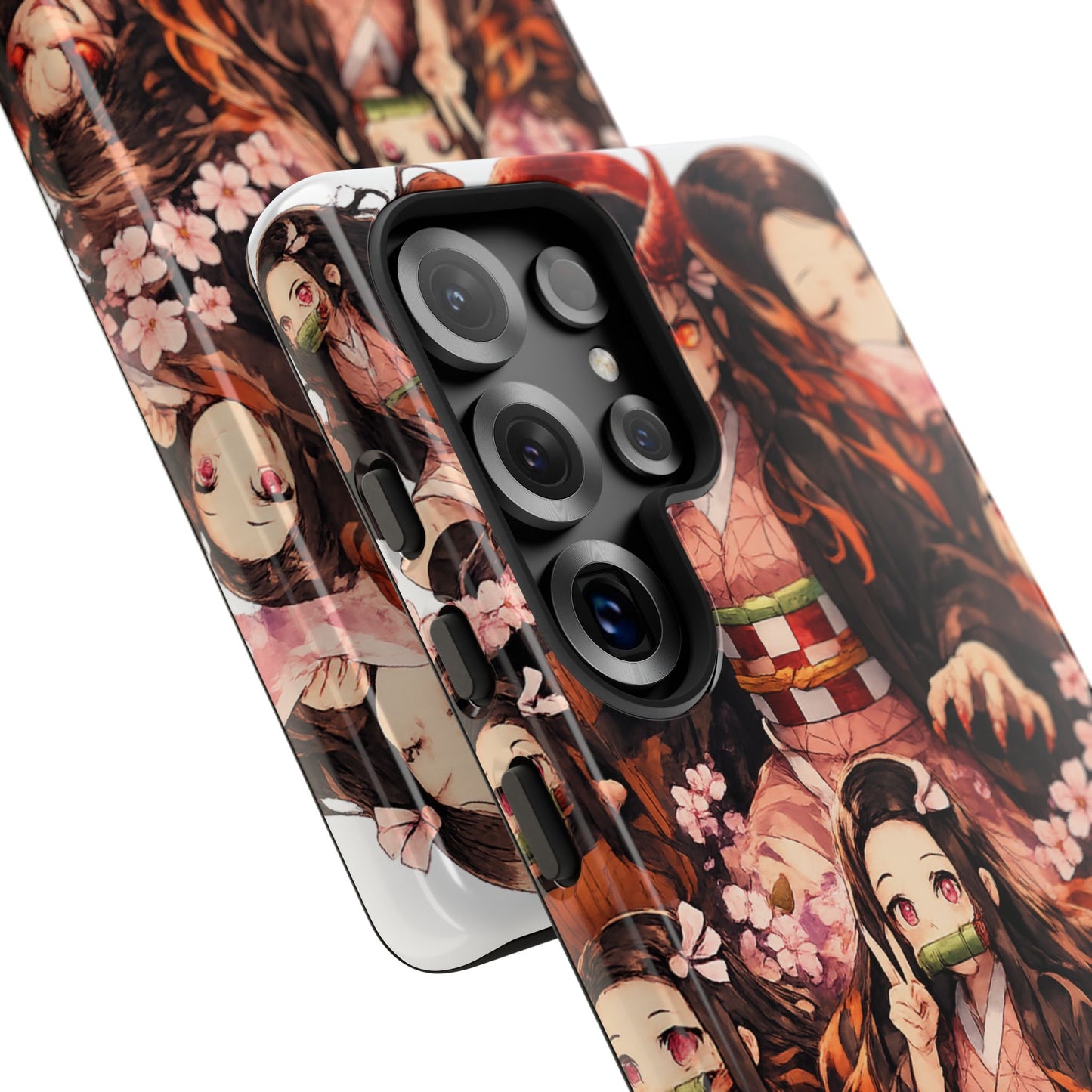Anime Phone Case — Floral Nezuko Pattern Tough Case
