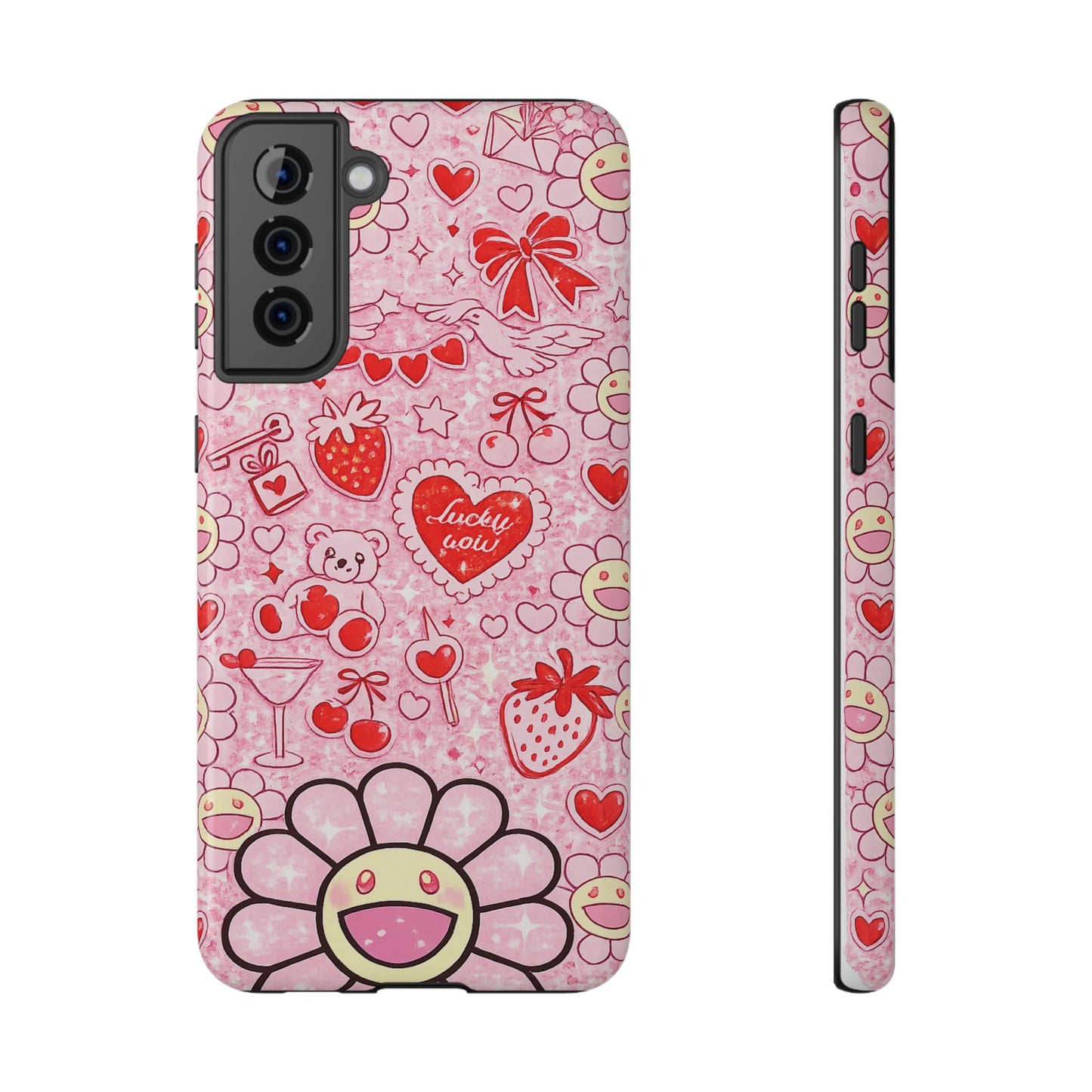 Cute Pink Kawaii Floral Phone Case — Impact-Resistant