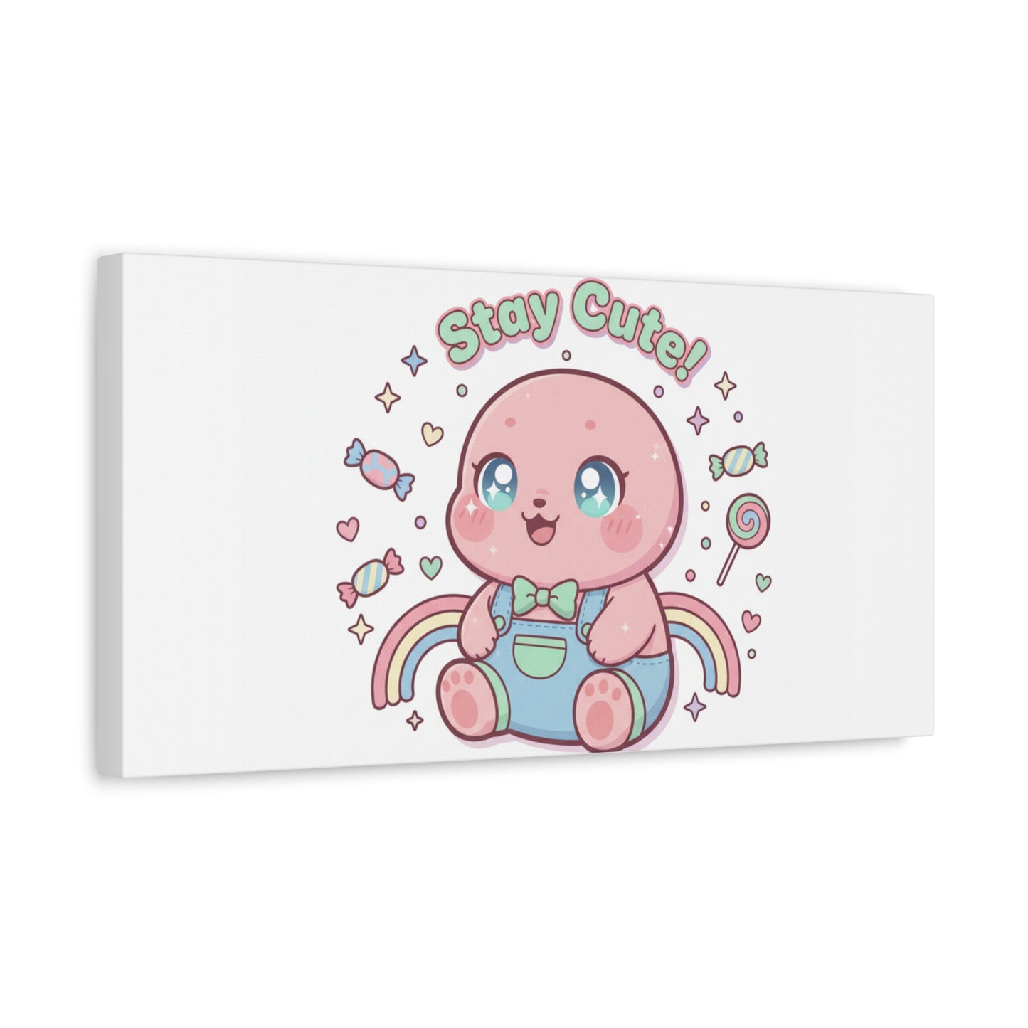Stay Cute Kawaii Octopus Canvas | Cutecore Pastel, Candy kawaii art