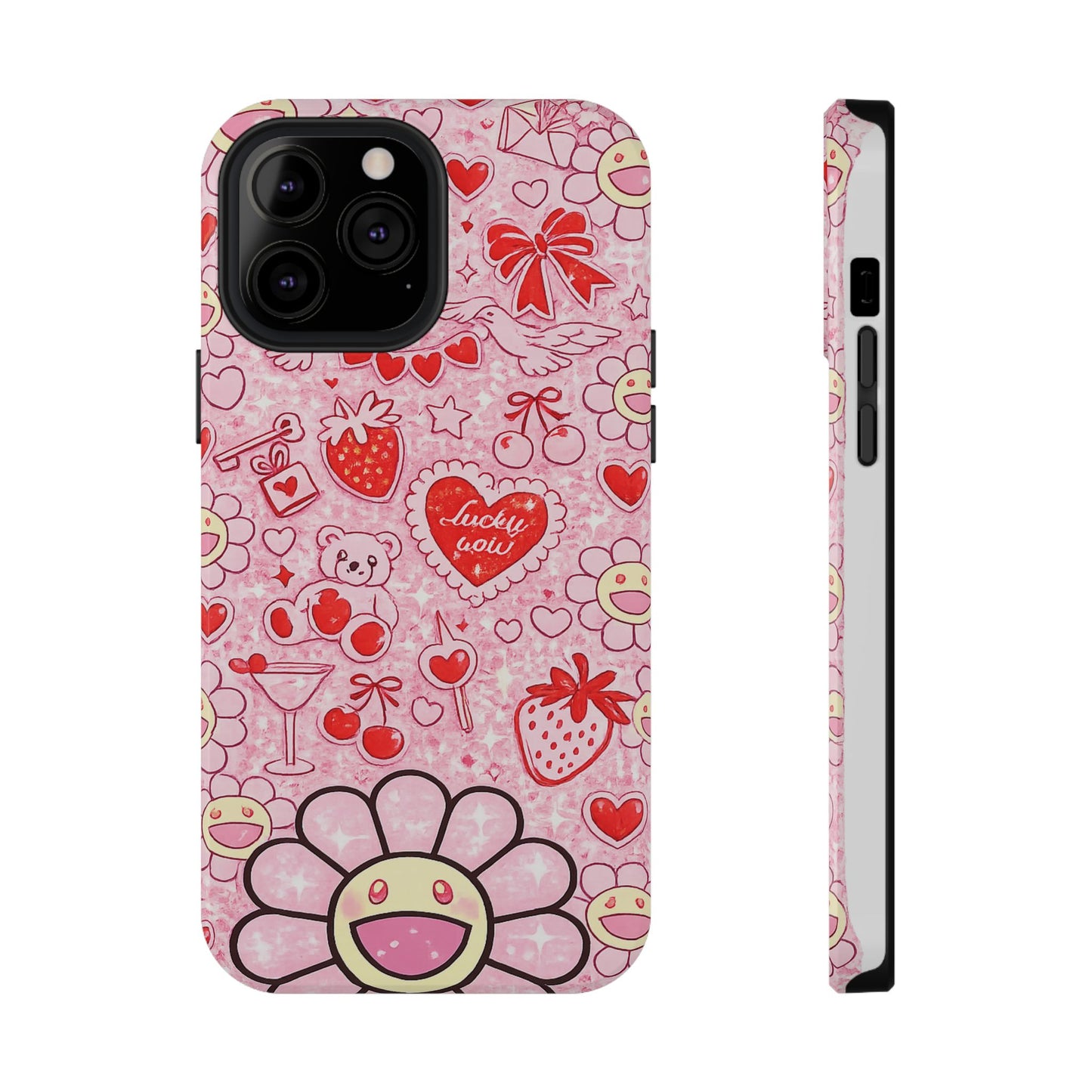 Cute Pink Kawaii Floral Phone Case — Impact-Resistant