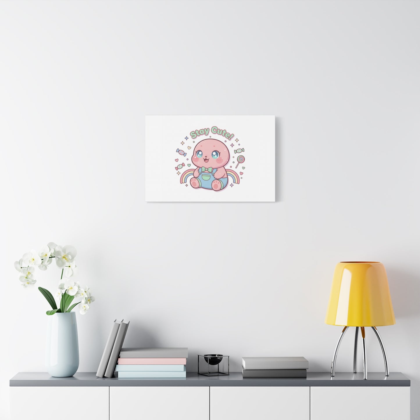 Stay Cute Kawaii Octopus Canvas | Cutecore Pastel, Candy kawaii art