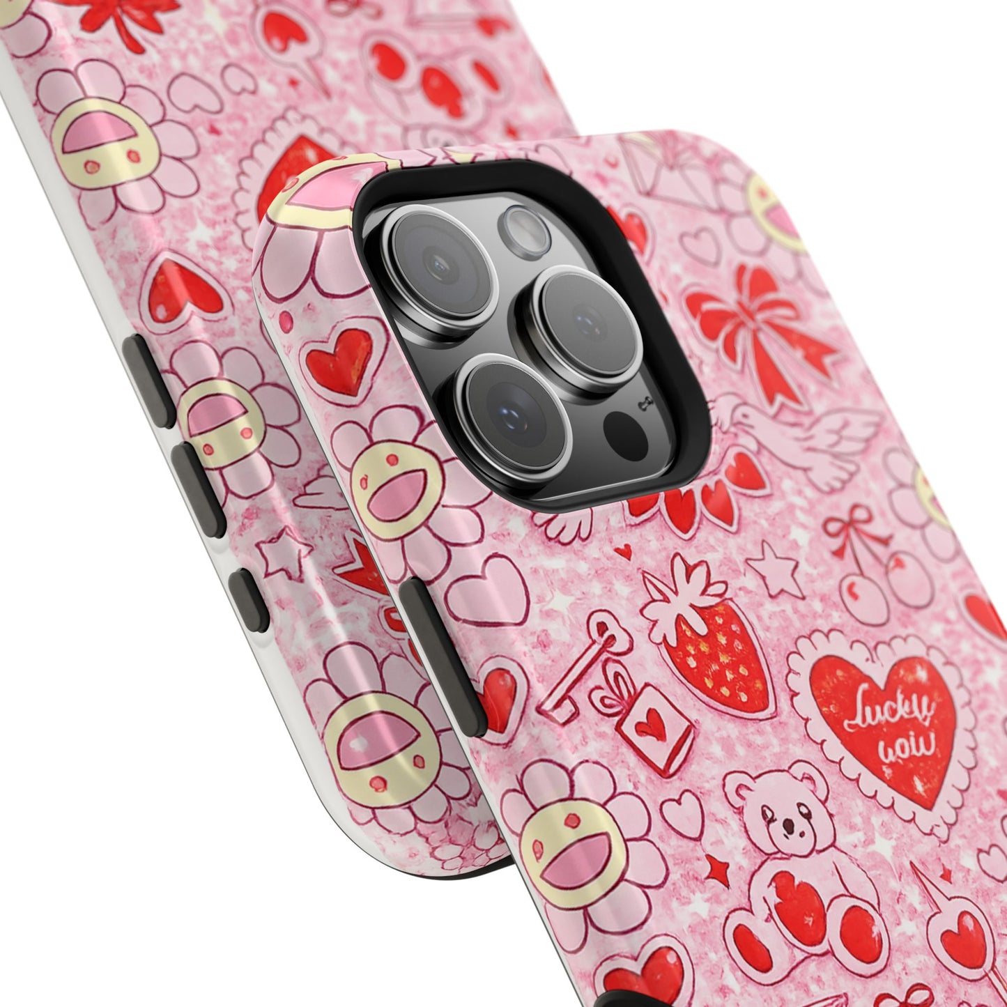 Cute Pink Kawaii Floral Phone Case — Impact-Resistant