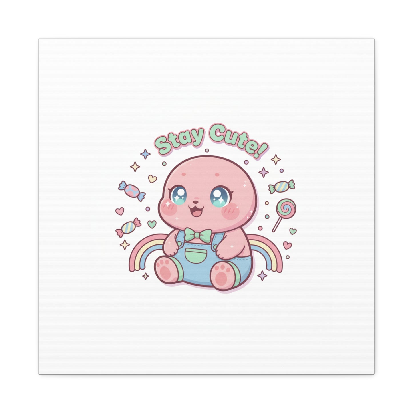 Stay Cute Kawaii Octopus Canvas | Cutecore Pastel, Candy kawaii art
