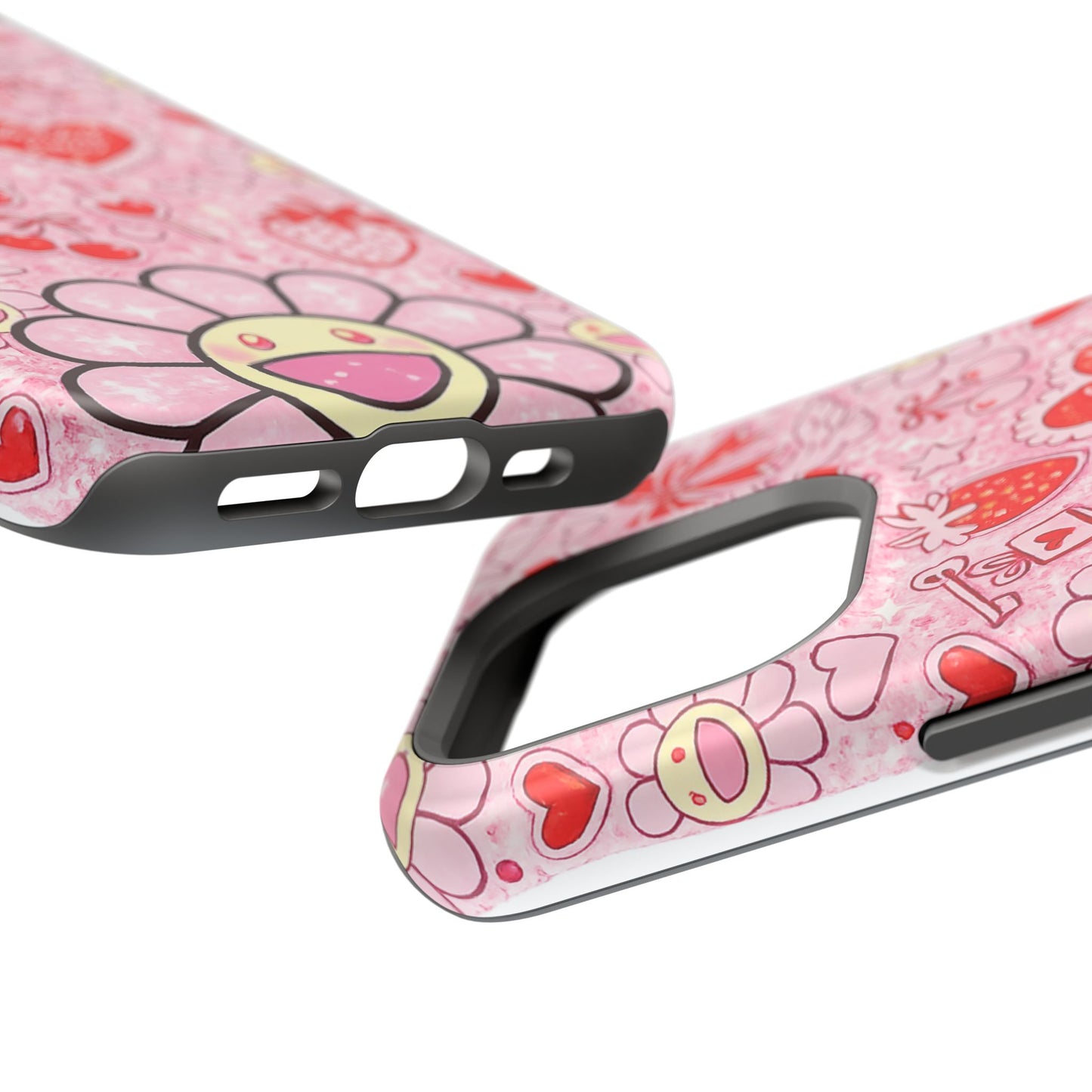 Cute Pink Kawaii Floral Phone Case — Impact-Resistant
