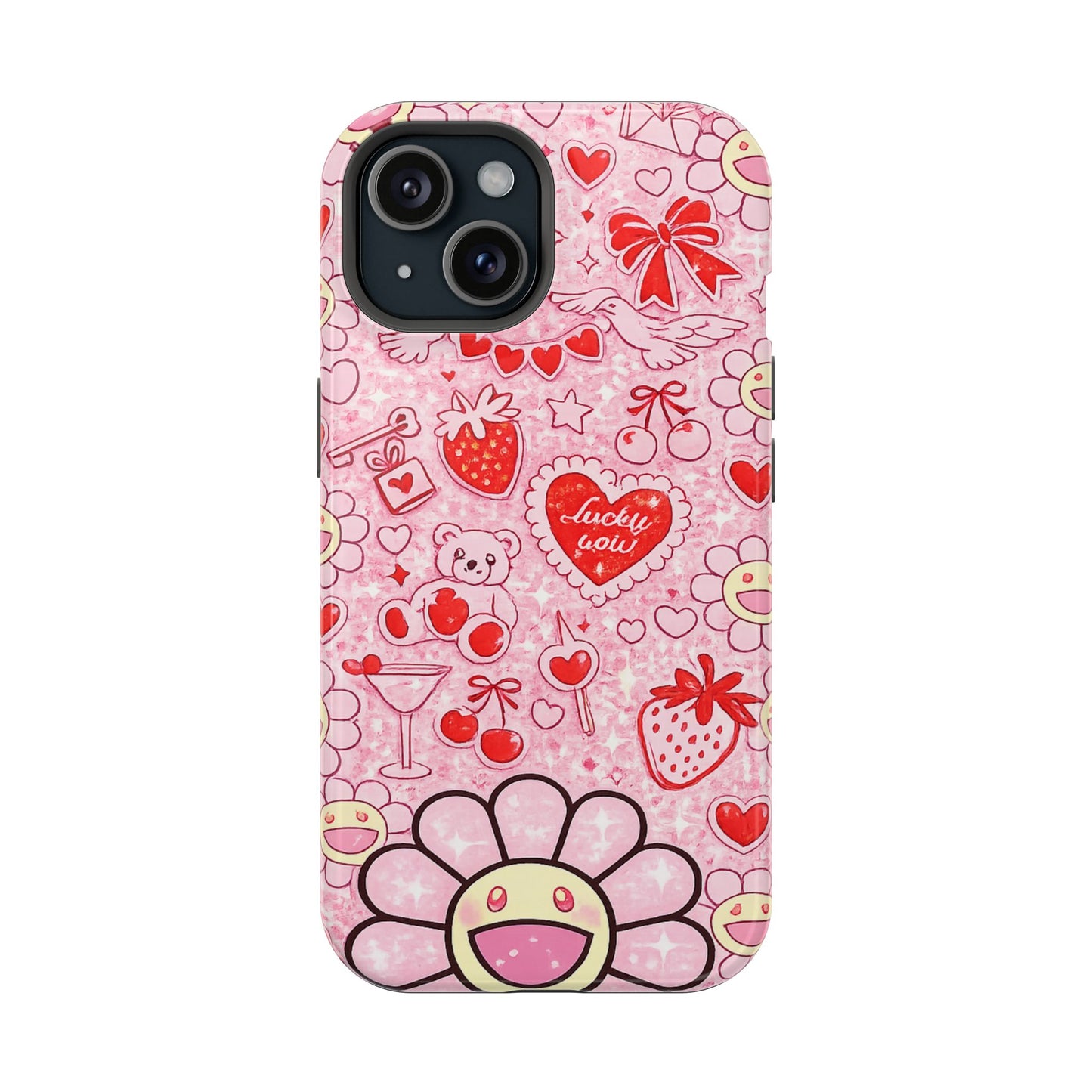 Cute Pink Kawaii Floral Phone Case — Impact-Resistant