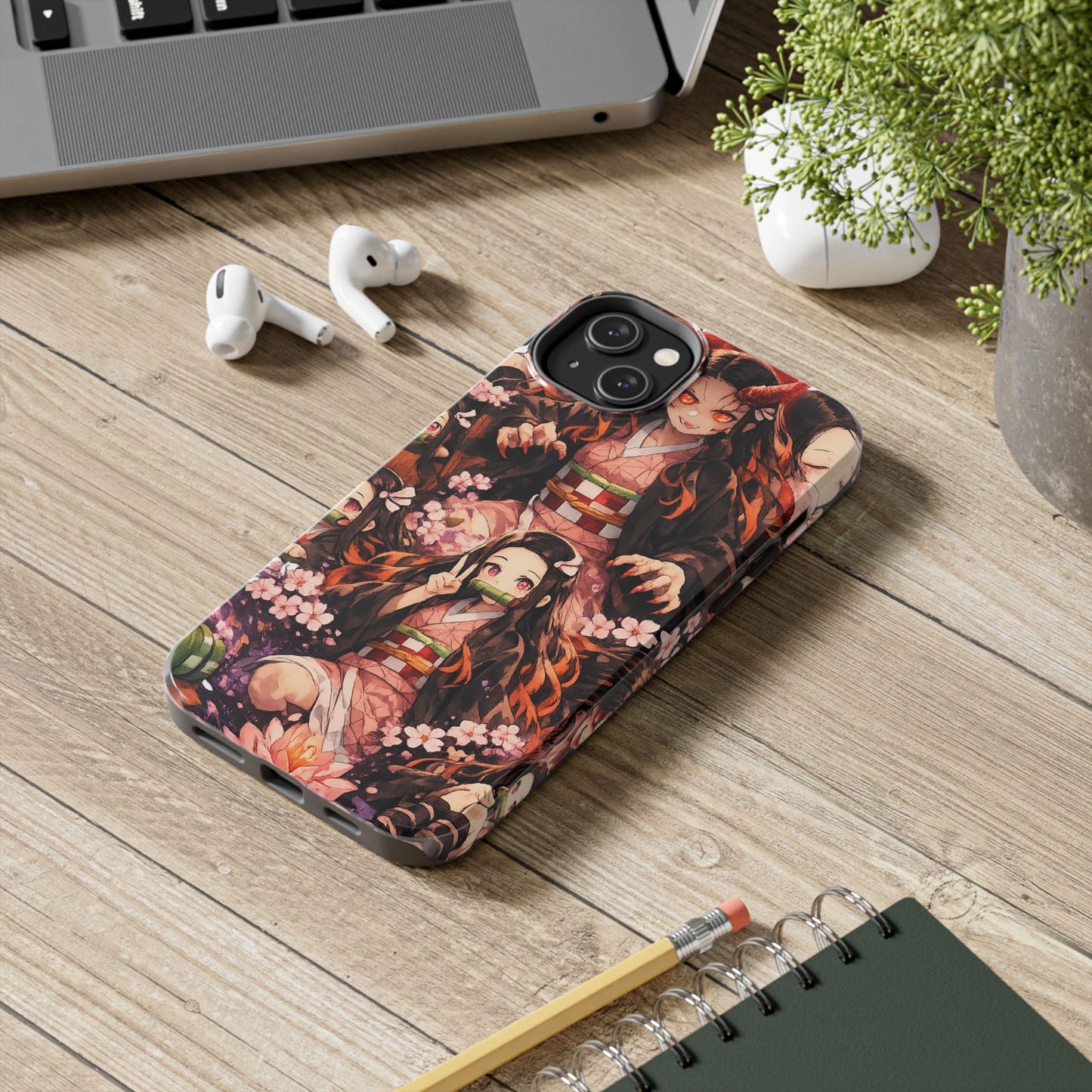 Phone Case — Nezuko Kamado Floral Tough Phone Case