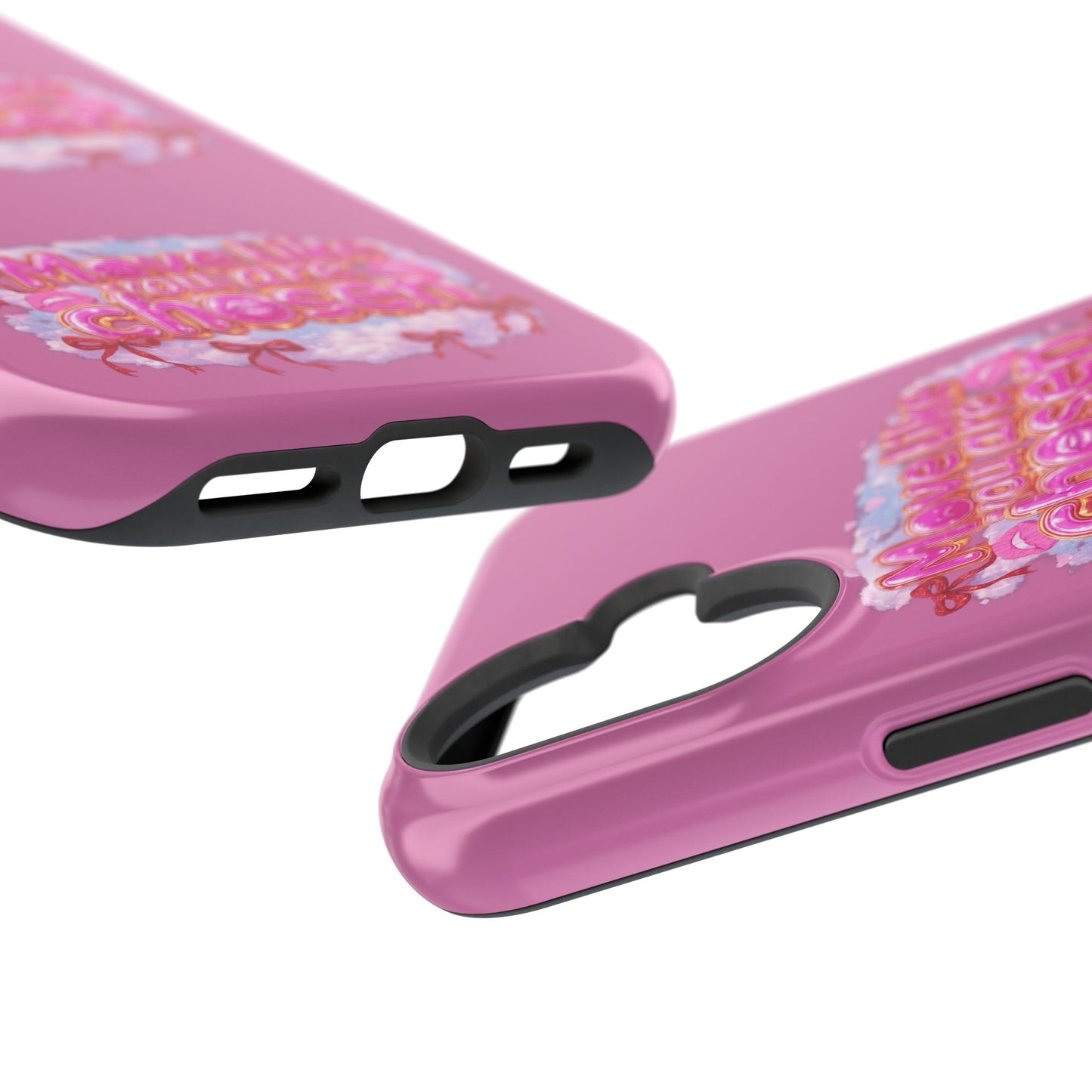 Impact-Resistant Phone Case — “Move Like You Are Chosen” Pink Floral Design