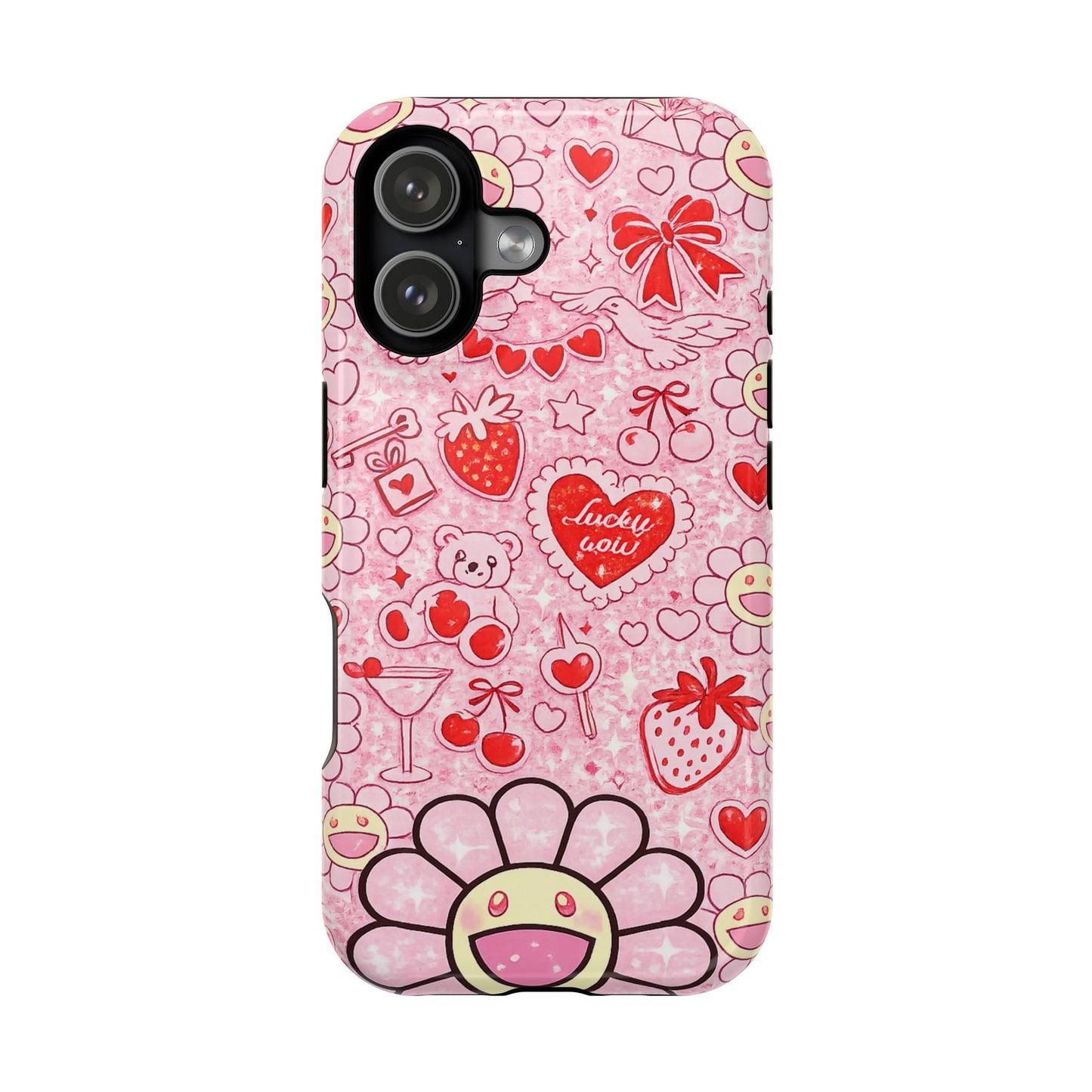 Cute Pink Kawaii Floral Phone Case — Impact-Resistant