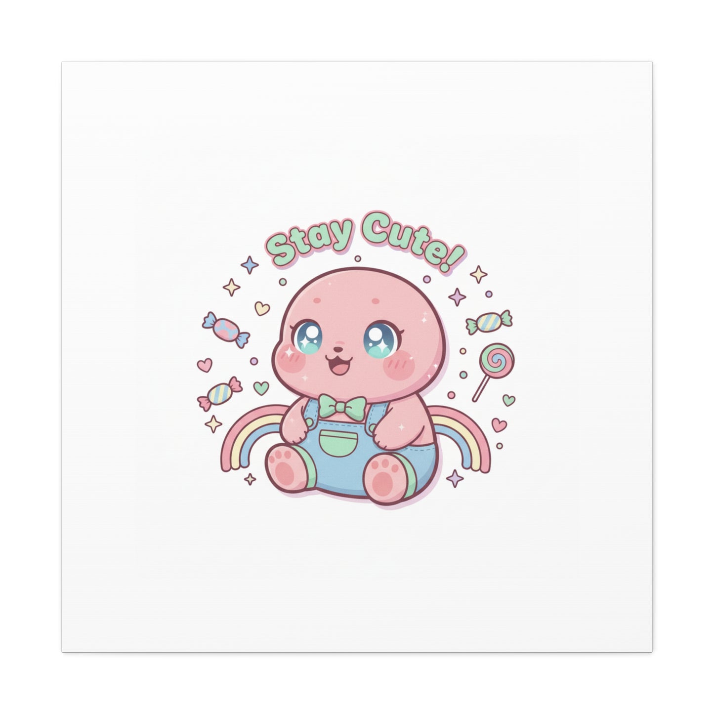 Stay Cute Kawaii Octopus Canvas | Cutecore Pastel, Candy kawaii art